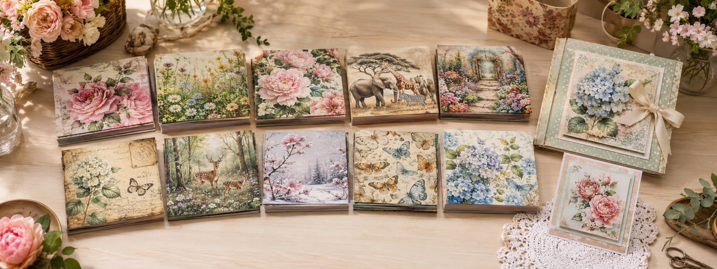 Designpapiere im handlichen Format 8″ × 8″ (20.3 cm x 20.3 cm) - perfekt für Karten, kleinere Scrapbook-Seiten, Mini-Alben und dekorative Papierprojekte.