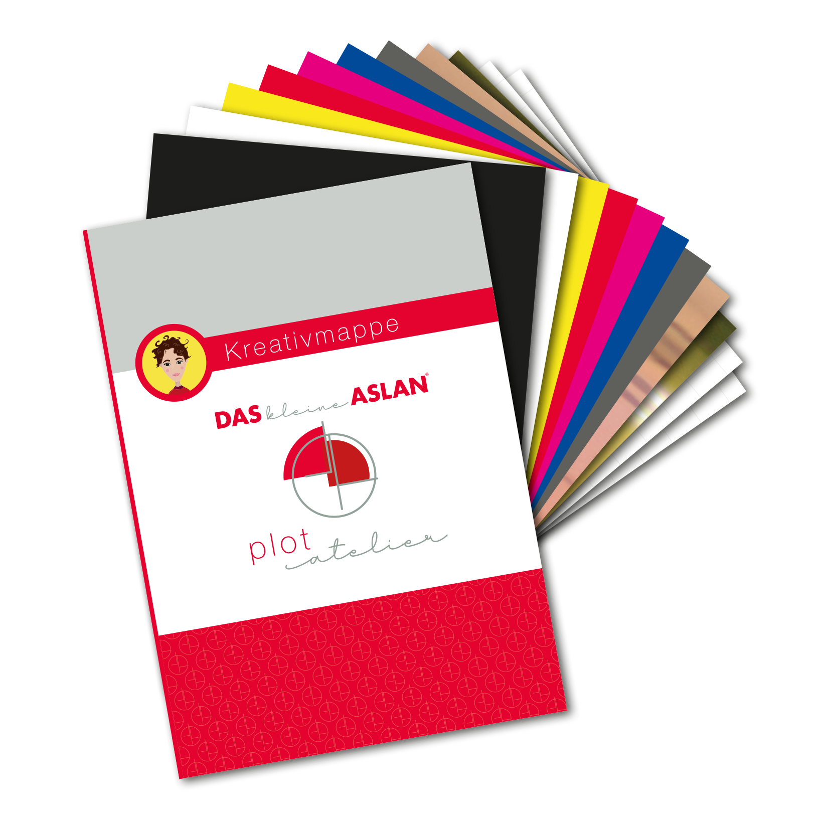 Crealive Das kleine ASLAN PlotAtelier Kreativmappe 13 - Plotten für Newbies - der leichte Einstieg mit ASLAN Vinylfolien! Was ASLAN und Miriam (Plottertante) am Donnerstag, 11. Januar 2024 um 20:15 Uhr gestalten werden, kannst Du Live auf dem Kanal der Plottertante schauen. : 2 x PremiumColour ASLAN in Schwarz & Weiss Vinylfolie 5 x GlassColour ASLAN in Gelb, Rot, Magenta, Blau & Dunkelgrau 2 x MetalEffect ASLAN in Roségold & Gold glänzend 2 x ASLAN TMO