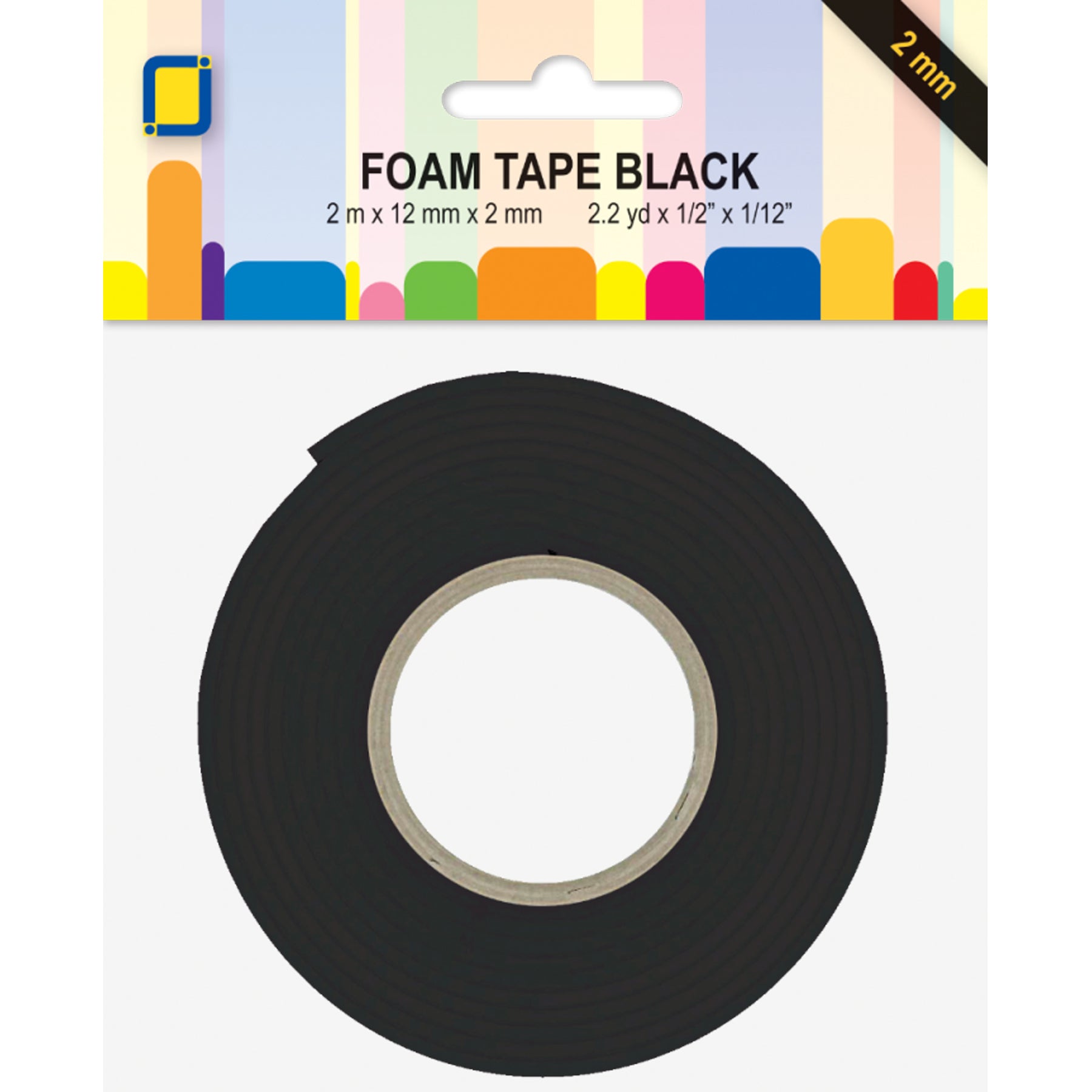 Crealive Foam Tape - 12 mm x 2 mm schwarz Foam Tape - 2 mm dickes, doppelseitiges Klebeband. mit einer Breite von 12 mm und in schwarz. Mit den dickeren Klebebändern, lassen sich super 3D Effekte erzielen. Sie funktionieren wie die 3D Klebepads, allerdings kann man das Band genau auf die gewünschte Grösse zuschneiden. Es eignet sich somit hervorragend zur Befestigung von Dekorationen an Karten, um einen 3D Look zu erzeugen.