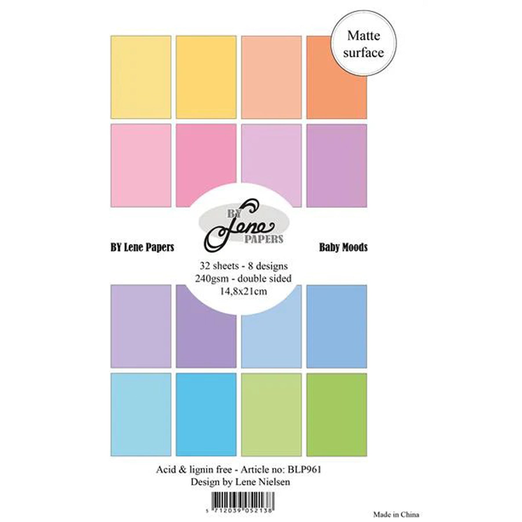 Crealive Papier Block 240 g/m2 - A5 - Baby Moods
Inhalt:
• Block mit insgesamt 32 Bogen
Spezifikationen:
• Grösse A5 (14.8 x 21 cm)
• 240 g/m2
• beidseitig bedruckt
• 16 Farben
• 8 Designs
• lignin- und säurefrei
Dieses Papier ist geeignet für:
• Karten
• Karten-Verzierungen
• Plotten
• Stanzen
• Prägen
• Mixed Media
• Scrapbooking
Aus diesem A5 Papier lassen sich farbenfrohe Karten erstellen, Verzierungen für Karten, Kuverts und vieles mehr.
Schneideeinstellung
Bitte teste die Schneideeinstellun