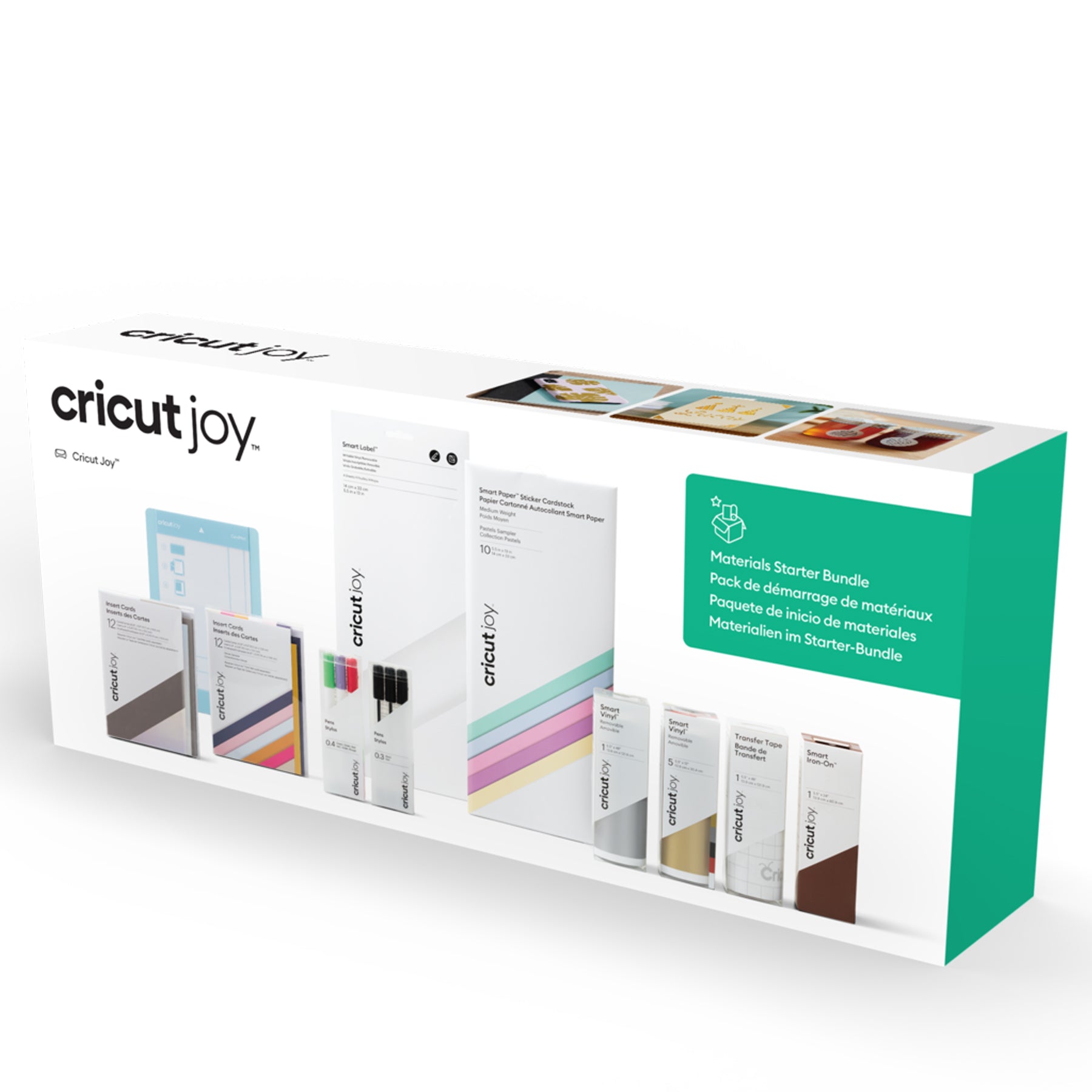 Crealive Cricut Joy Material Starter Bundle
Das Material Starter Bundle enthält eine Auswahl an Folien, Schneidematte, Karten, Stifte & Folien, damit Du direkt mit dem Schneiden und Gestalten loslegen kannst. Das Bundle enthält die wichtigsten Materialien, die für erste Arbeiten und das Erkunden der Cricut™ Joy Schneidemaschine erforderlich sind.
Inhalt:
• Cricut Joy Einlegekarten R20 - 12 Stück - Grau / Silber Holografisch
• Cricut Joy Einlegekarten R20 - 12 Stück - Sensei
• Cricut Joy Kartenmatte 4,5"
