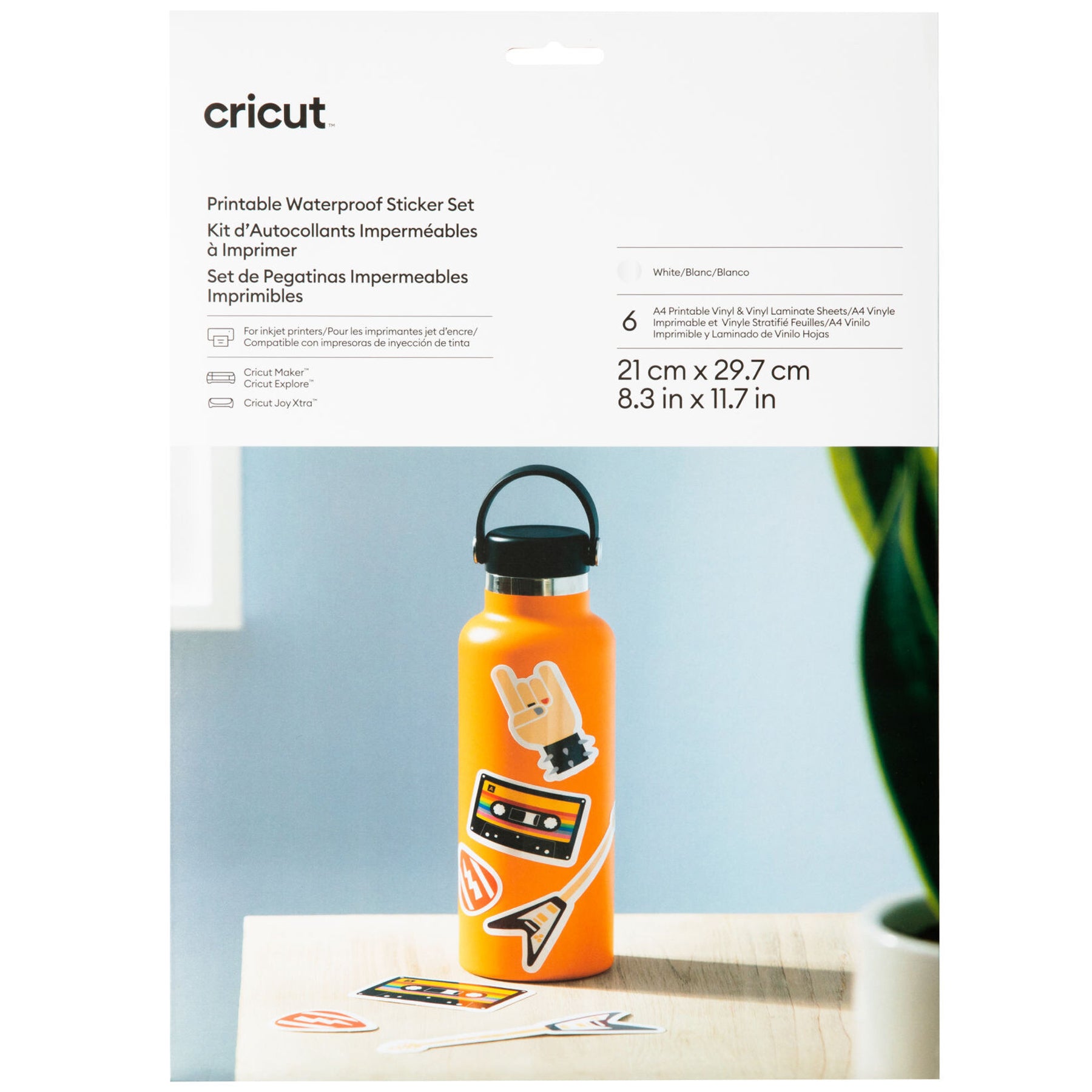 Crealive Cricut Stickerpapier bedruckbar, wasserfest - A4 / Printable Waterproof Sticker Set A4
Inhalt:
• 6 Blätter bei Weiss & Transparent
• 5 Blätter bei Weiss holografisch & Transparent holografisch
Spezifikationen:
• Stickerpapier zum Bedrucken
• wasserfest* und UV-beständig bis zu 2 Jahren
• Drucker: Inkjet / Tinenstrahldrucker
• Papierformat 21.5 cm x 27.9 cm
• Selbstklebend
• Farben: Transparent, Transparent Holografisch, Weiss oder Weiss Holografisch