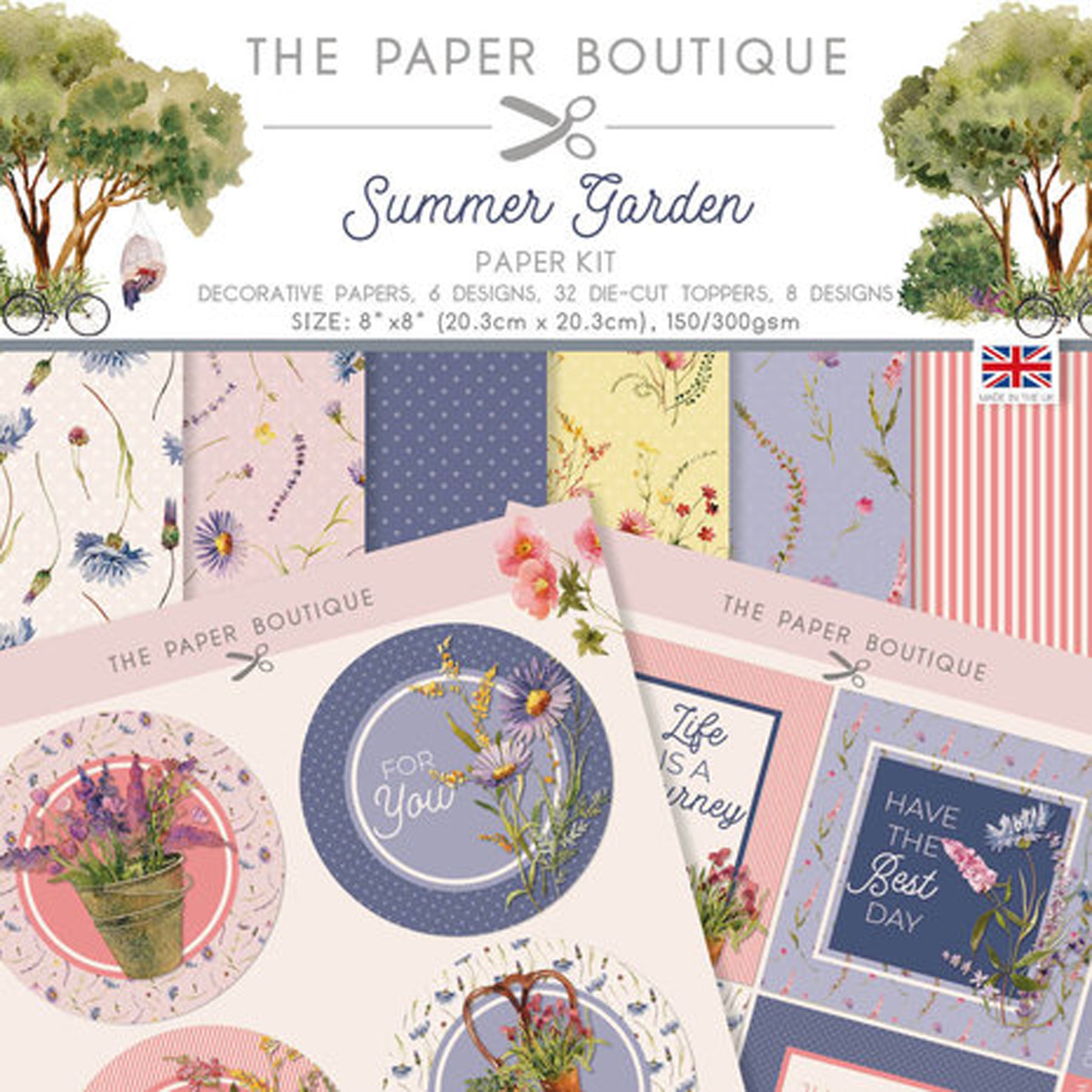 Crealive Design Papierset (Designpapier & Die Cut Toppers) - 8" x 8" - Summer Garden
Spezifikationen:
• 36 gemusterte Designpapiere in 6 verschiedenen Designs
• 32 Die Cut Toppers (Stanzteile) in 8 verschiedenen Designs
• Grösse: 8’’ x 8’’ (20.3 cm x 20.3 cm)
• Designpapier: 150 g/m2
• Die Cut Toppers: 300 g/m2
• Marke: The Paper Boutique
Dieses Designpapier / Stanzteile (Die Cut) ist geeignet für:
• Briefe
• Verzierungen von Karten, Geschenkboxen & Verpackungen
• Scrapbooking
• Mixed Media
• Journaling