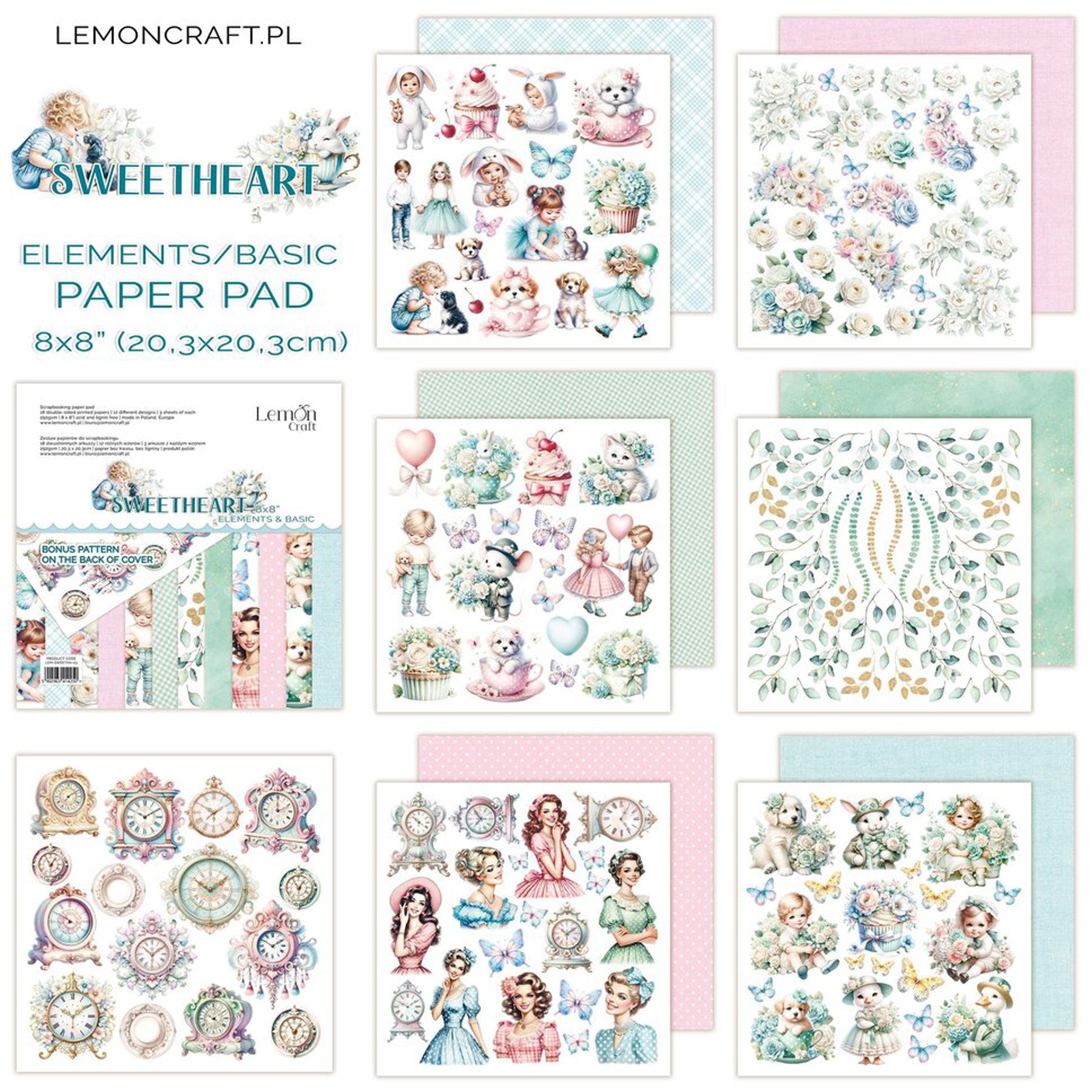 Crealive Designpapier 250 g/m2 - 8’’ x 8’’ - Sweetheart
Inhalt:
• 18 Blatt
• 12 Designs
Spezifikationen:
• 8’’ x 8’’ (20.3 cm x 20..3 cm)
• 250 g/m2
• beidseitig bedruckt
• säure- und ligninfrei
Dieses Paper Pad ist geeignet für:
• Karten
• Boxen
• 3D-Projekte
• Geschenkboxen & Verpackungen
• Plotten
• Scrapbooking