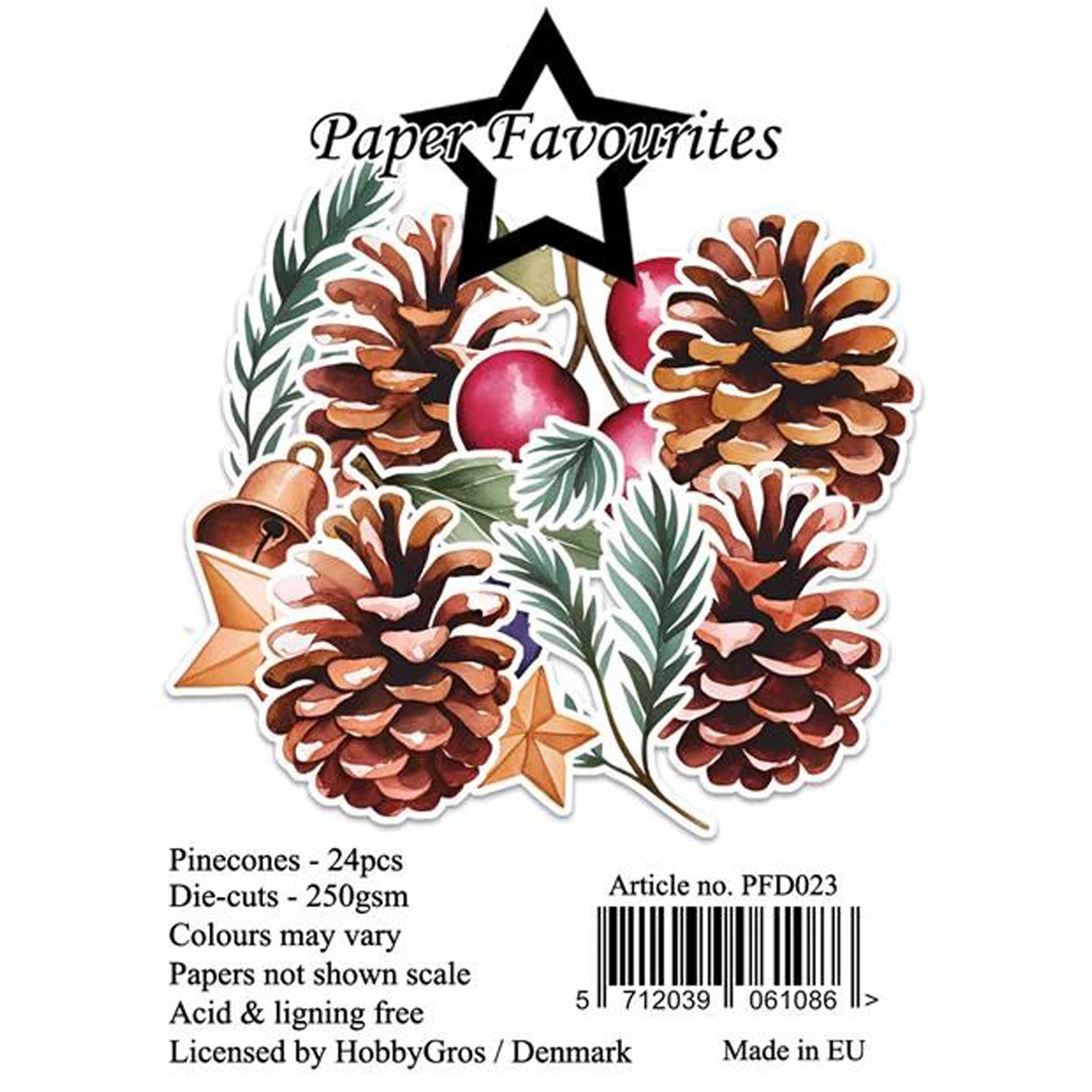 Crealive Die-Cuts - Pinecones
Die-Cuts sind bereits ausgestanzte Papier-Elemente. Du musst sie nicht mehr selbst ausschneiden, sondern kannst sie einfach aus dem Bogen lösen.
Inhalt:
• 24 Die-Cuts / ausgestanzte Papier-Elemente
Spezifikationen:
• Die-Cuts / ausgestanzte Papier-Elemente
• Papiergewicht: 250 g/m2
• lignin- und säurefrei
• Thema: Winterhäuser 2
Die Die-Cut Papier-Elemente sind geeignet für:
• Verzierungen von Karten, Boxen, Geschenk-Verpackungen, Geschenktaschen, etc.
• Scrapbooking
• M