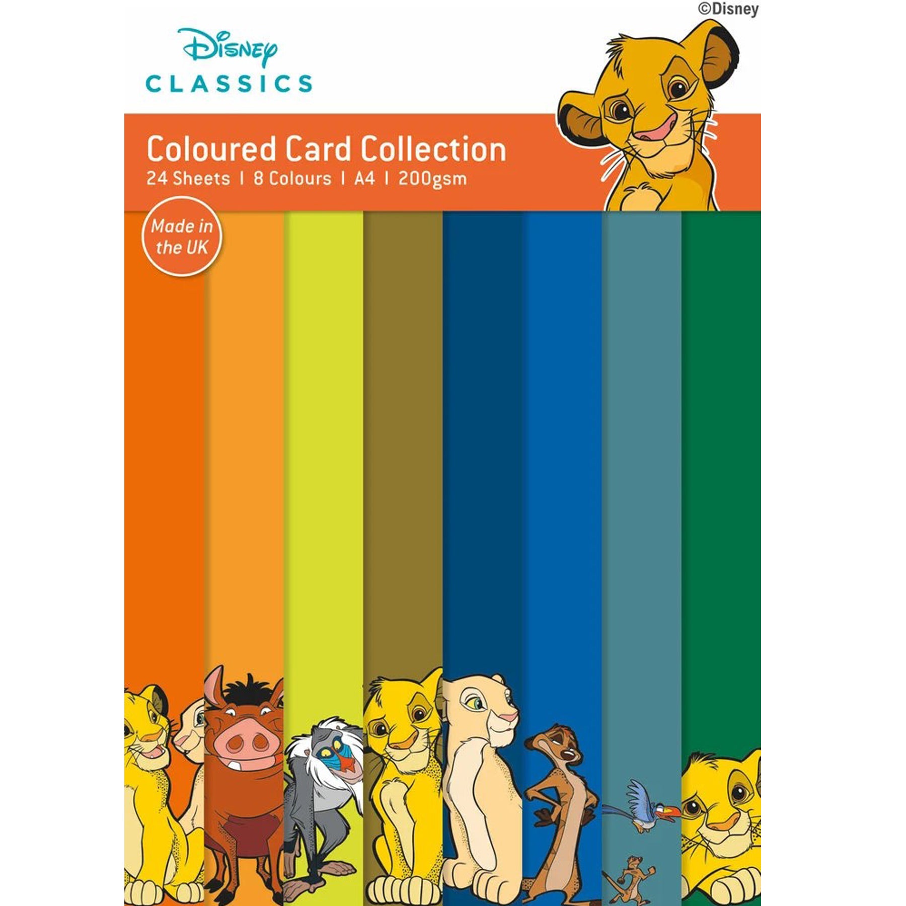 Crealive Disney Papierblock 200 g/m2 - A4 - Der König der Löwen
Spezifikationen:
• 24 Blätter
• 8 Designs / Farben
• A4 (21.0 cm x 29.7 cm)
• 200 g/m2
• säure- und ligninfrei
Dieses Designpapier ist geeignet für:
• Karten
• Verzierungen von Geschenkboxen & Verpackungen
• Plotten
• Stanzen
• Scrapbooking
• Mixed Media
• Journaling
• Basteln mit Kinder
Dieses Disney Motivpapier mit dem König der Löwen in 8 Farben ist eine tolle Basis für Karten, Scrapbooking, Journaling, als Dekoration auf deinen Gesche