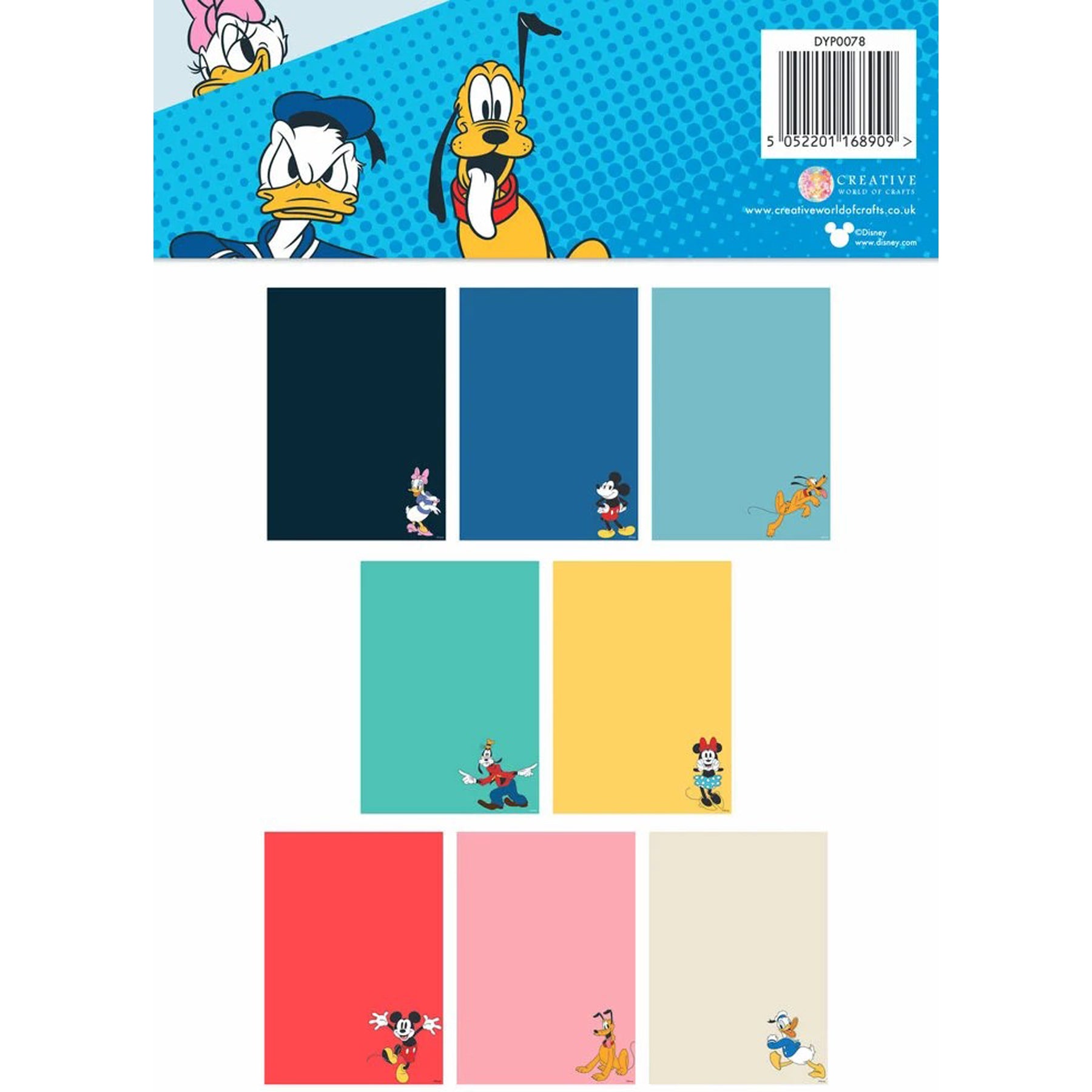Crealive Disney Papierblock 200 g/m2 - A4 - Mickey & Freunde
Spezifikationen:
• 24 Blätter
• 8 Designs / Farben
• A4 (21.0 cm x 29.7 cm)
• 200 g/m2
• säure- und ligninfrei
Dieses Designpapier ist geeignet für:
• Karten
• Verzierungen von Geschenkboxen & Verpackungen
• Plotten
• Stanzen
• Scrapbooking
• Mixed Media
• Journaling
• Basteln mit Kinder
Dieses Disney Motivpapier mit Mickey und seinen Freunden in 8 Farben ist eine tolle Basis für Karten, Scrapbooking, Journaling, als Dekoration auf deinen Ge