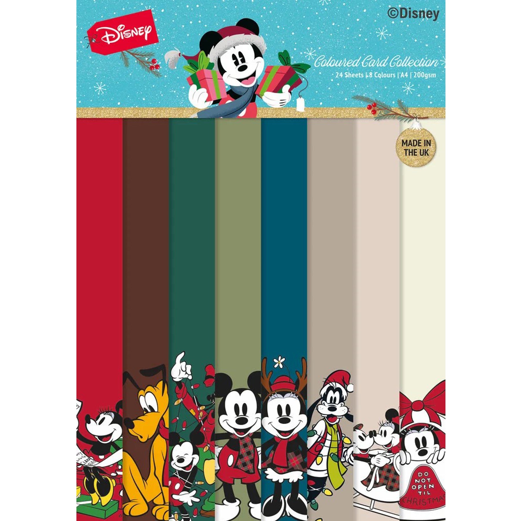 Crealive Disney Papierblock 200 g/m2 - A4 - Mickey & Freunde Weihnachtskollektion
Spezifikationen:
• 24 Blätter
• 8 Designs / Farben
• A4 (21.0 cm x 29.7 cm)
• 200 g/m2
• säure- und ligninfrei
Dieses Designpapier ist geeignet für:
• Karten
• Verzierungen von Geschenkboxen & Verpackungen
• Plotten
• Stanzen
• Scrapbooking
• Mixed Media
• Journaling
• Basteln mit Kinder
Dieses Disney Motivpapier mit Mickey und seinen Freunden in 8 Farben ist eine tolle Basis für Karten, Scrapbooking, Journaling, als Dek