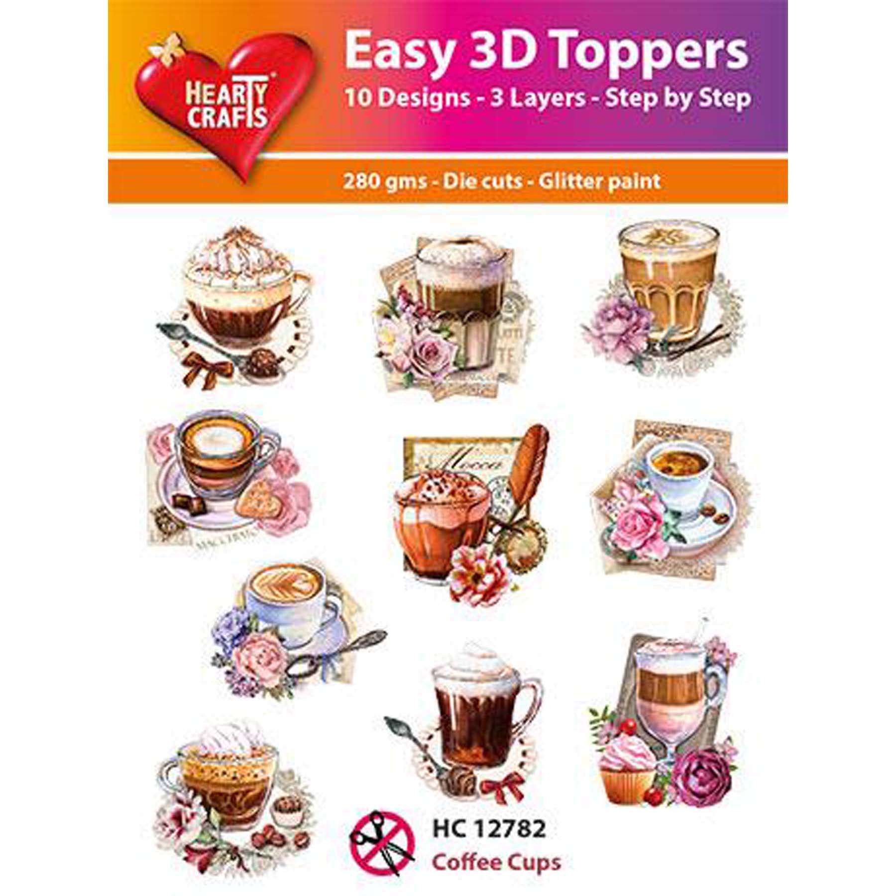 Crealive 3D Topper / Aufsatz - Coffee Cups
Inhalt:
• 10 verschiedene 3D Designs
Spezifikationen:
• Grösse: 1 Design ca. 8 x 8 cm
• Papiergewicht: 280 g/m2
• jedes Design besteht aus 3 gestanzten Teilen (jeweils separat abgepackt)
• feine Glitzer-Verzierungen
Diese Aufsätze sind geeignet für:
• Karten
• Verzierungen für Boxen, Geschenk-Verpackungen, Geschenktaschen, etc.
• Scrapbooking
• Mixed Media
• Journaling
Dieser 3D Bastelaufsatz macht das Basteln einfach und bereitet Spass. Mit den 3D-Designs