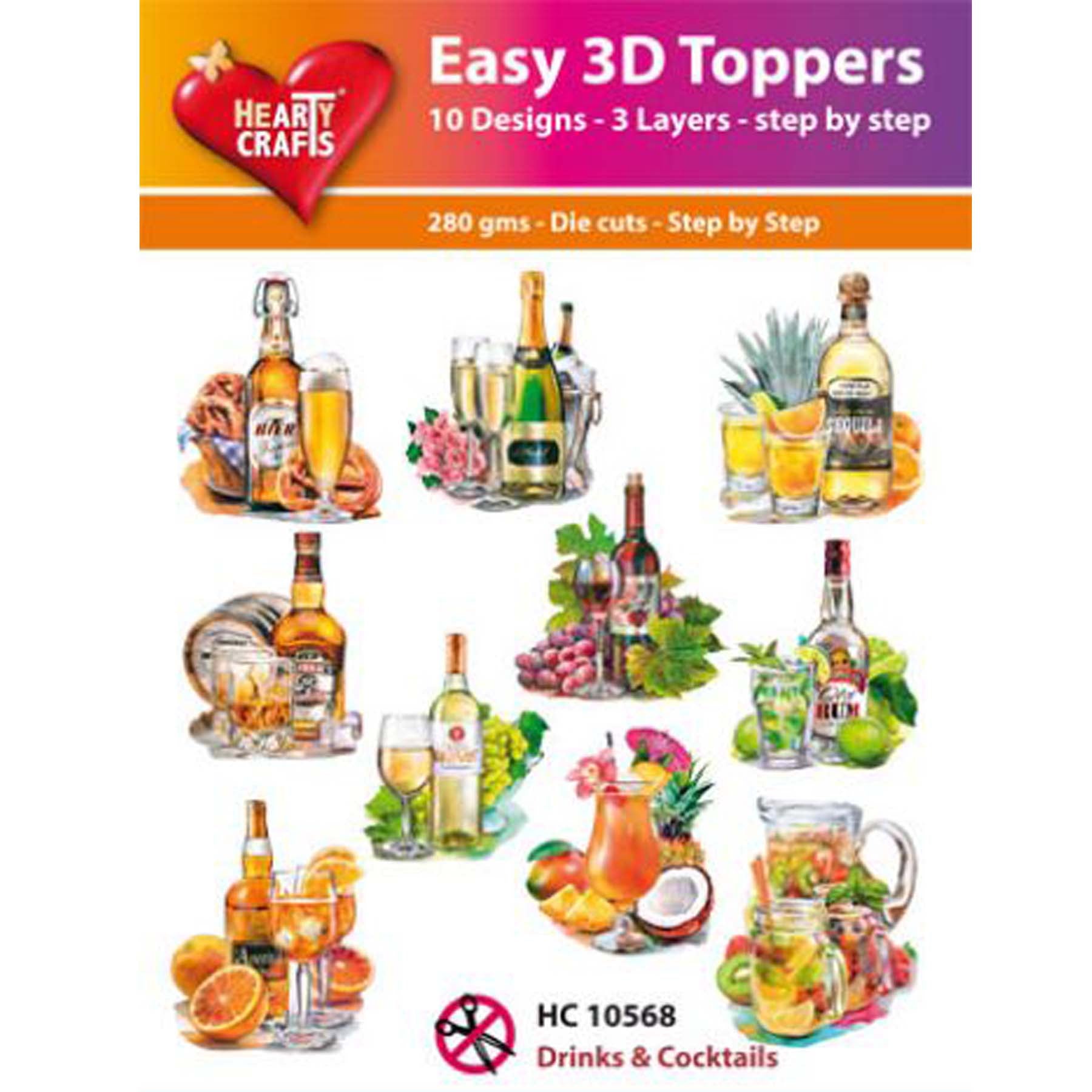 Crealive 3D Topper / Aufsatz - Drinks & Cocktails
Inhalt:
• 10 verschiedene 3D Designs
Spezifikationen:
• Grösse: 1 Design ca. 8 x 8 cm
• Papiergewicht: 280 g/m2
• jedes Design besteht aus 3 gestanzten Teilen (jeweils separat abgepackt)
Diese Aufsätze sind geeignet für:
• Karten
• Verzierungen für Boxen, Geschenk-Verpackungen, Geschenktaschen, etc.
• Scrapbooking
• Mixed Media
• Journaling
Dieser 3D Bastelaufsatz macht das Basteln einfach und bereitet Spass. Mit den 3D-Designs kannst du ganz einfach