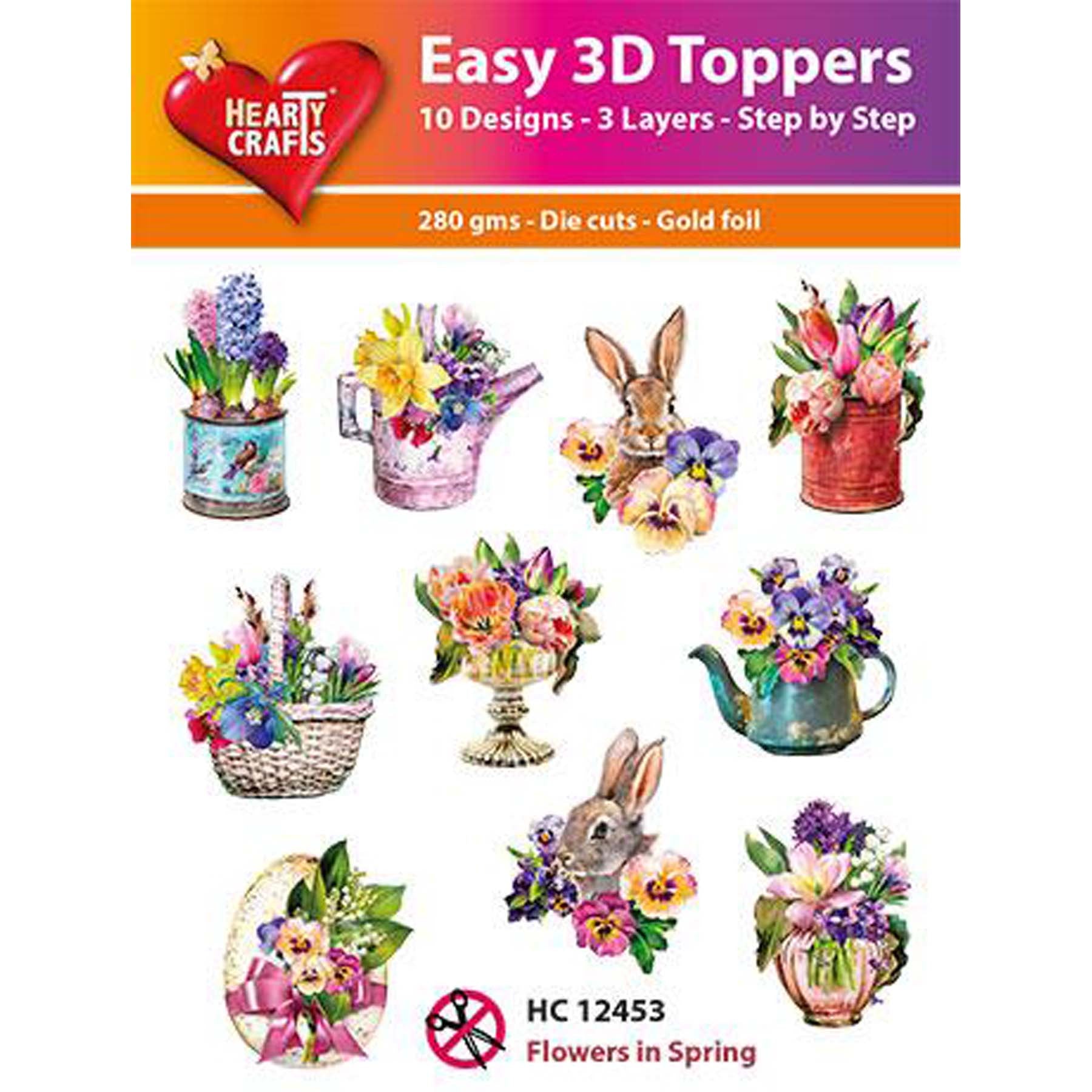Crealive 3D Topper / Aufsatz - Flowers in Spring
Inhalt:
• 10 verschiedene 3D Designs
Spezifikationen:
• Grösse: 1 Design ca. 8 x 8 cm
• Papiergewicht: 280 g/m2
• jedes Design besteht aus 3 gestanzten Teilen (jeweils separat abgepackt)
• Hotfoil Akzente
Diese Aufsätze sind geeignet für:
• Karten
• Verzierungen für Boxen, Geschenk-Verpackungen, Geschenktaschen, etc.
• Scrapbooking
• Mixed Media
• Journaling
Dieser 3D Bastelaufsatz macht das Basteln einfach und bereitet Spass. Mit den 3D-Designs kanns