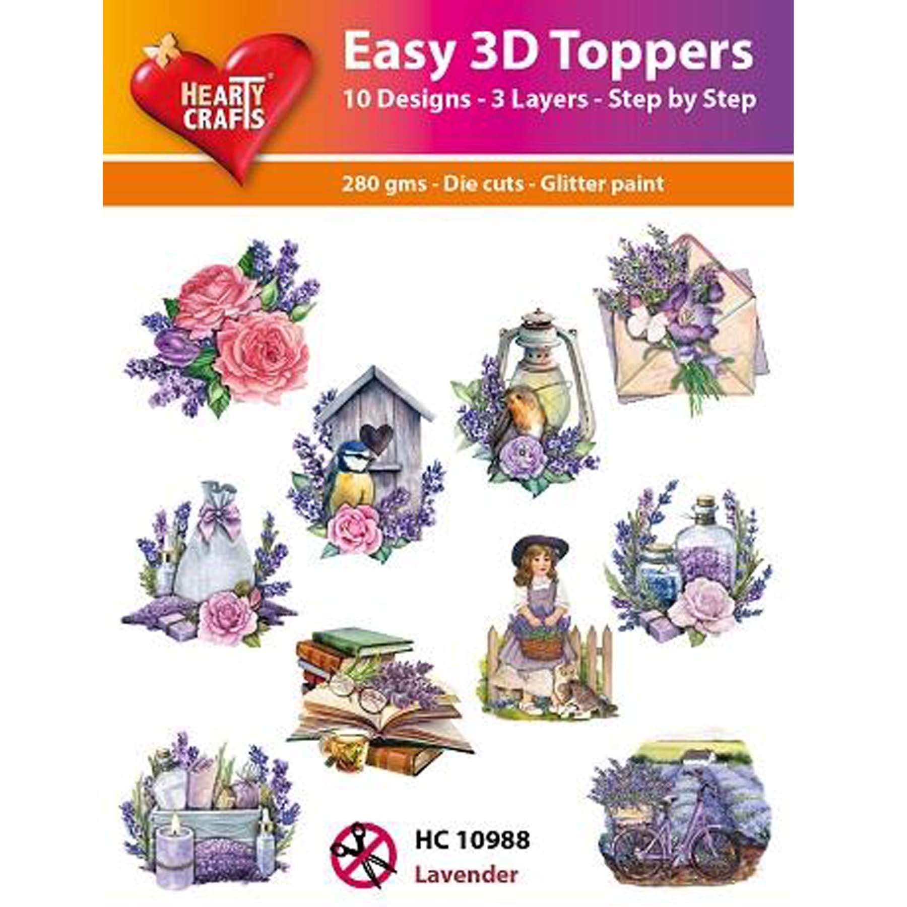 Crealive 3D Topper / Aufsatz - Lavender
Inhalt:
• 10 verschiedene 3D Designs
Spezifikationen:
• Grösse: 1 Design ca. 8 x 8 cm
• Papiergewicht: 280 g/m2
• jedes Design besteht aus 3 gestanzten Teilen (jeweils separat abgepackt)
• feine Glitzer-Verzierungen
Diese Aufsätze sind geeignet für:
• Karten
• Verzierungen für Boxen, Geschenk-Verpackungen, Geschenktaschen, etc.
• Scrapbooking
• Mixed Media
• Journaling
Dieser 3D Bastelaufsatz macht das Basteln einfach und bereitet Spass. Mit den 3D-Designs kan