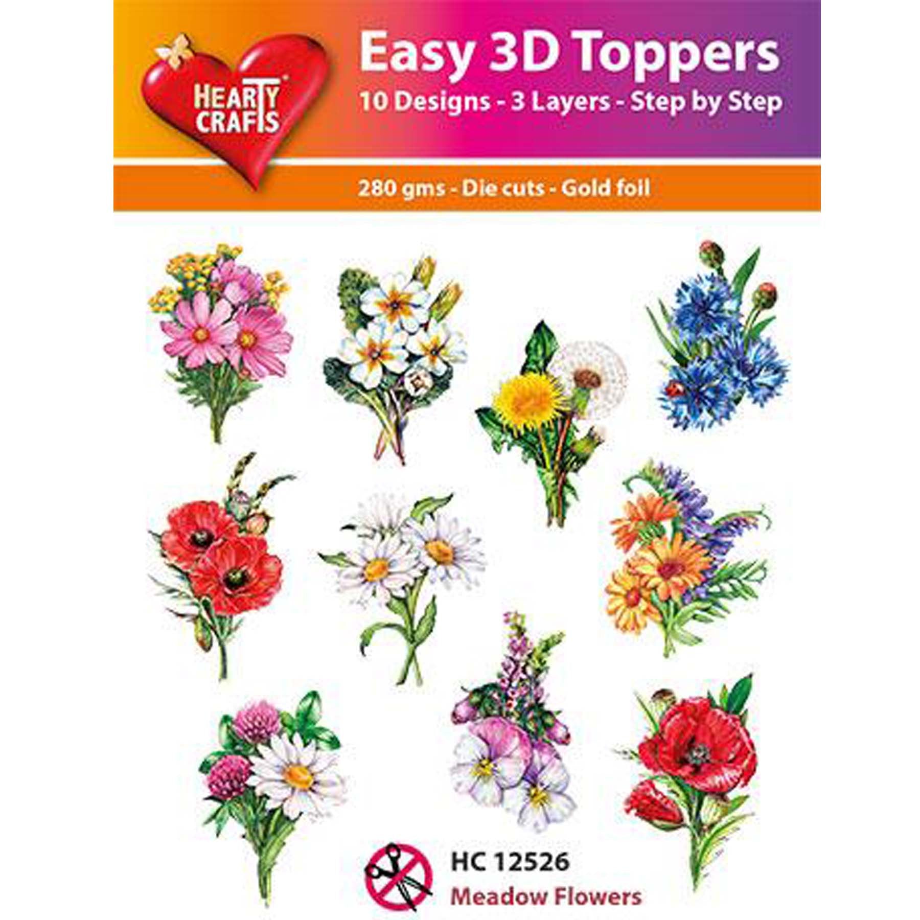 Crealive 3D Topper / Aufsatz - Meadow Flowers
Inhalt:
• 10 verschiedene 3D Designs
Spezifikationen:
• Grösse: 1 Design ca. 8 x 8 cm
• Papiergewicht: 280 g/m2
• jedes Design besteht aus 3 gestanzten Teilen (jeweils separat abgepackt)
• Hotfoil Akzente
Diese Aufsätze sind geeignet für:
• Karten
• Verzierungen für Boxen, Geschenk-Verpackungen, Geschenktaschen, etc.
• Scrapbooking
• Mixed Media
• Journaling
Dieser 3D Bastelaufsatz macht das Basteln einfach und bereitet Spass. Mit den 3D-Designs kannst d