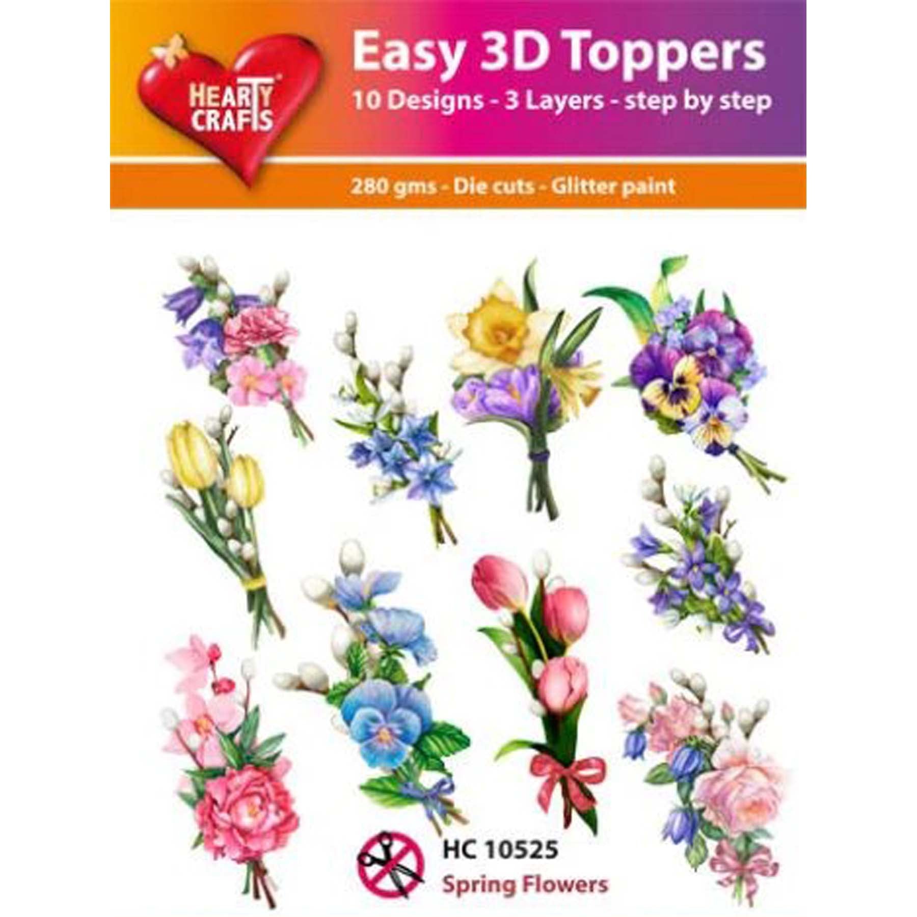 Crealive 3D Topper / Aufsatz - Spring Flowers
Inhalt:
• 10 verschiedene 3D Designs
Spezifikationen:
• Grösse: 1 Design ca. 8 x 8 cm
• Papiergewicht: 280 g/m2
• jedes Design besteht aus 3 gestanzten Teilen (jeweils separat abgepackt)
• feine Glitzer-Verzierungen
Diese Aufsätze sind geeignet für:
• Karten
• Verzierungen für Boxen, Geschenk-Verpackungen, Geschenktaschen, etc.
• Scrapbooking
• Mixed Media
• Journaling
Dieser 3D Bastelaufsatz macht das Basteln einfach und bereitet Spass. Mit den 3D-Desig