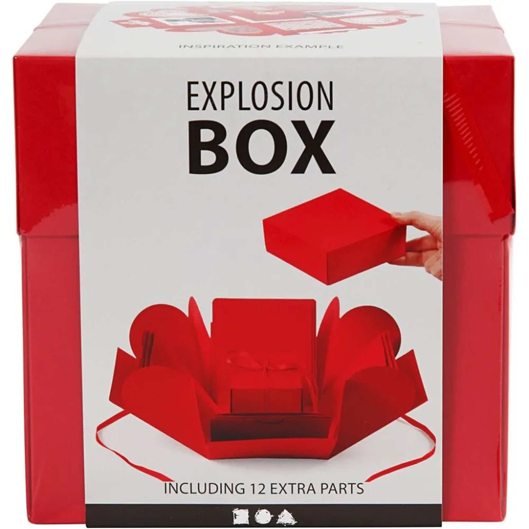 Crealive Geschenkbox 12 x 12 x 12 cm - Rot
Spezifikationen:
• Länge: 120 mm
• Breite: 120 mm
• Höhe: 120 mm
• Farbe: Rot
Diese Explosionsbox / Überraschungsbox kannst du ganz nach deinem Geschmack und passend zur beschenkten Person gestalten. Es sind 12 Taschen und 12 lose Deko-Objekte in 8 Varianten im Set und ein Satinband in der Mitte. Du kannst sie mit Motiven verzieren, bemalen oder Deko selber herstellen aus deinem Bastelmaterial-Fundus. Erwecke die Magie der Überraschung mit dieser Explosionsbox.