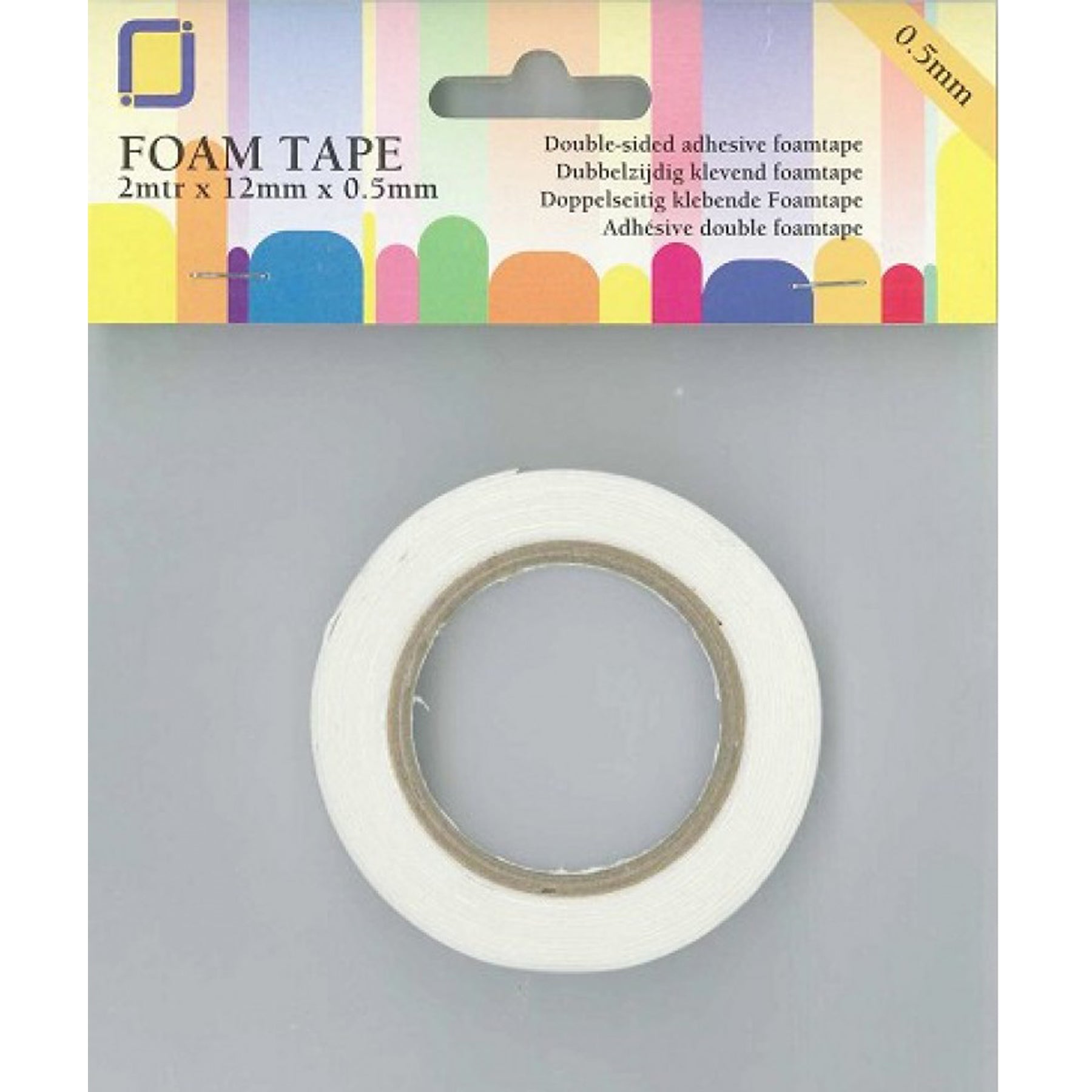 Crealive Foam Tape - 0.5 mm Foam Tape - 0.5 mm dickes, doppelseitiges Klebeband. Mit den dickeren Klebebänder, lassen sich super 3D Effekte erzielen. Sie funktionieren wie die 3D Klebepads, allerdings kann man das Band genau auf die gewünschte Grösse zuschneiden. Es eignet sich somit hervorragend zur Befestigung von kleinen Dekorationen an Karten, um einen 3D Look zu erzeugen. Die beidseitig selbstklebenden 3D Foam Tapes sind geeignet für: • 3D Look bei Karten, Schachteln, etc