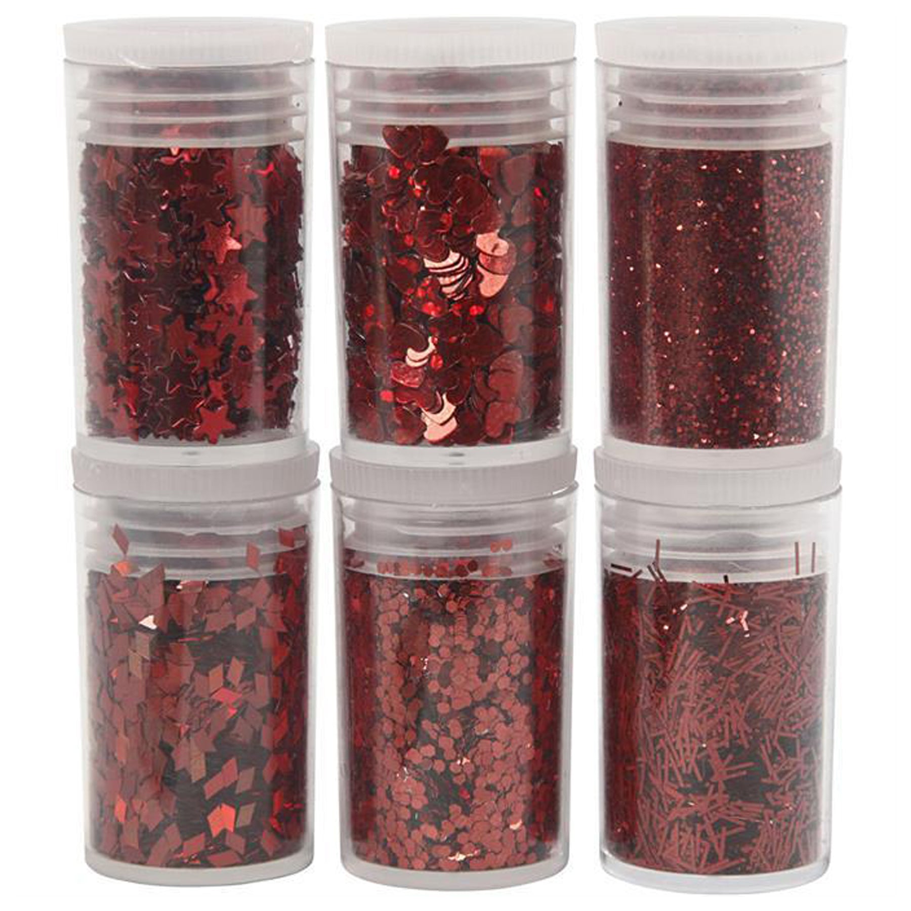 Crealive Glitzer & Pailletten Set - Red Glitzer Pulver und Pailletten zum Dekorieren und Verzieren von Karten, Scrapbooking Seiten oder in den Schüttelkarten Pouches.