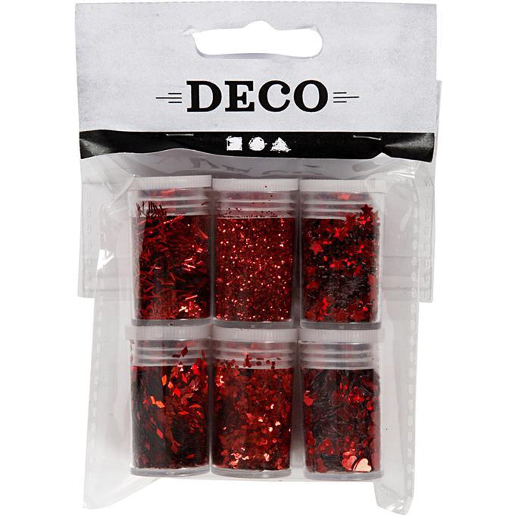 Crealive Glitzer & Pailletten Set - Red Glitzer Pulver und Pailletten zum Dekorieren und Verzieren von Karten, Scrapbooking Seiten oder in den Schüttelkarten Pouches.