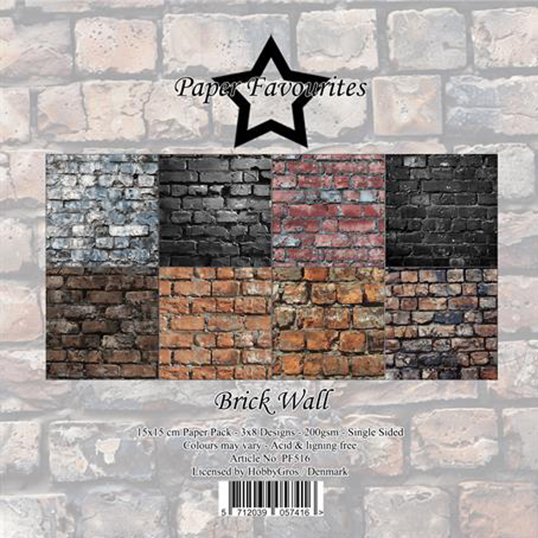 Crealive Paper Pad 200 g/m2 - 15 cm x 15 cm - Brick Wall
Inhalt:
• 24 Bogen
• 8 Designs
Spezifikationen:
• 15 cm x 15 cm
• 200 g/m2
• einseitig bedruckt
• säure- und ligninfrei
Dieses Paper Pad ist geeignet für:
• Karten
• Karten-Verzierungen
• Plotten
• Stanzen
• Prägen
• Scrapbooking
Dieses einseitig bedruckte Designpapier mit verschiedenen Wand-Looks ist eine ausgefallene Basis für kreative, spezielle, individuelle Karten, Plotts, Verzierungen von Geschenktaschen, Schachteln, Karten, Geschenkboxe