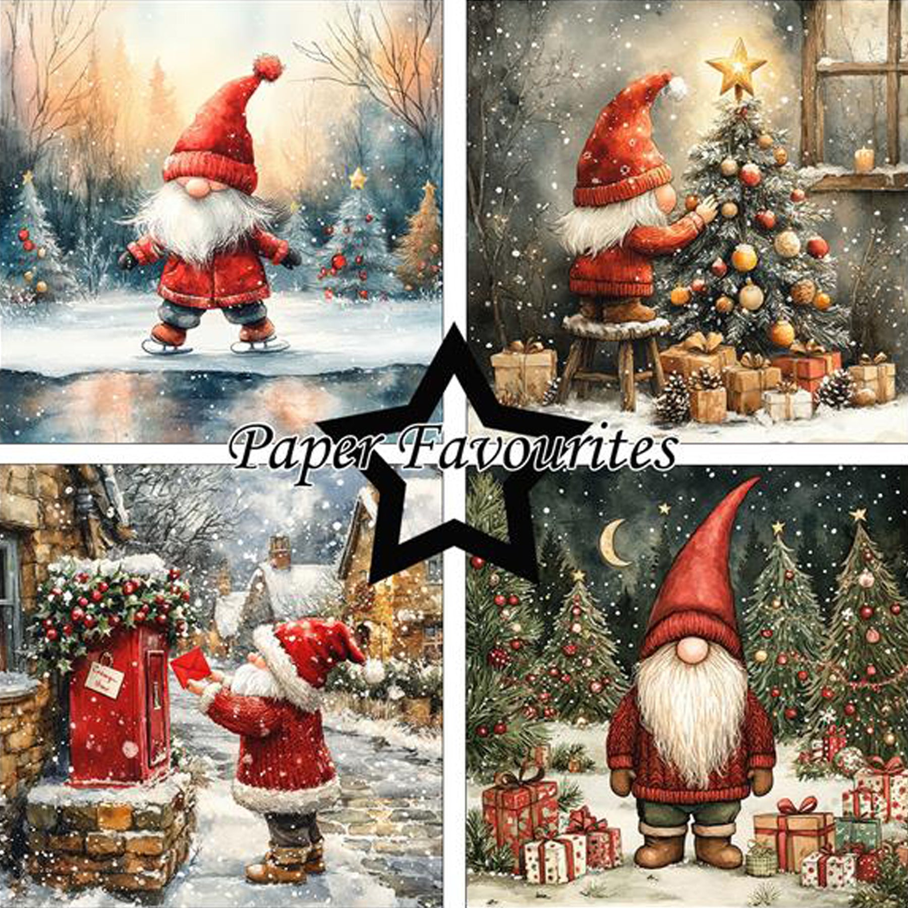 Crealive Paper Pad 200 g/m2 - 15 cm x 15 cm - Christmas Gnomes
Inhalt:
• 24 Bogen
• 8 Designs
Spezifikationen:
• 15 cm x 15 cm
• 200 g/m2
• einseitig bedruckt
• säure- und ligninfrei
Dieses Paper Pad ist geeignet für:
• Karten
• Karten-Verzierungen
• kleine Geschenkboxen & Verpackungen
• Plotten
• Stanzen
• Prägen
• Scrapbooking
• Journaling
• Mixed Media
Dieses einseitig bedruckte Designpapier im winterlichen Vintage-Look ist eine bezaubernde Basis für kreative, spezielle, individuelle Karten, Plot