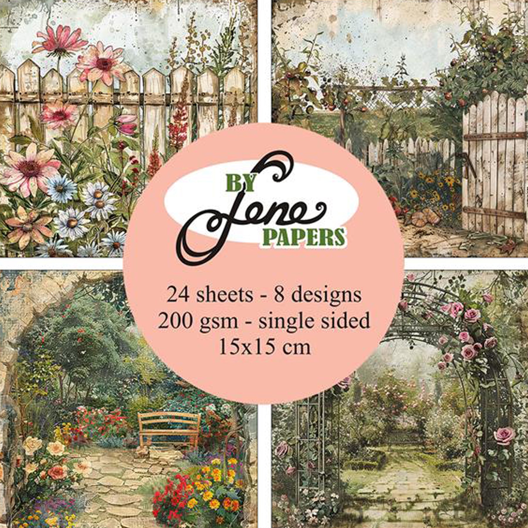 Crealive Paper Pad 200 g/m2 - 15 cm x 15 cm - Country Garden
Inhalt:
• 24 Blatt
• 8 Designs
Spezifikationen:
• 15 cm x 15 cm
• 200 g/m2
• einseitig bedruckt
• säure- und ligninfrei
Dieses Paper Pad ist geeignet für:
• Karten
• Boxen
• 3D-Projekte
• kleine Geschenkboxen & Verpackungen
• Plotten
• Scrapbooking