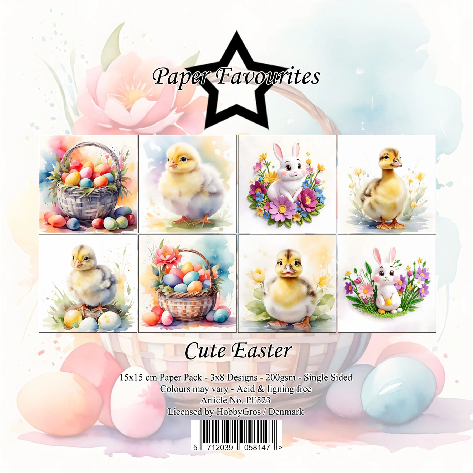 Crealive Paper Pad 200 g/m2 - 15 cm x 15 cm - Cute Easter
Inhalt:
• 24 Bogen
• 8 Designs
Spezifikationen:
• 15 cm x 15 cm
• 200 g/m2
• einseitig bedruckt
• säure- und ligninfrei
Dieses Paper Pad ist geeignet für:
• Karten
• Karten-Verzierungen
• Plotten
• Stanzen
• Prägen
• Scrapbooking
Dieses einseitig bedruckte Designpapier mit süssen Oster-Motiven ist eine wunderhübsche Basis für kreative, spezielle, individuelle Karten, Plotts, Verzierungen von Geschenktaschen, Schachteln, Karten, Geschenkboxen,
