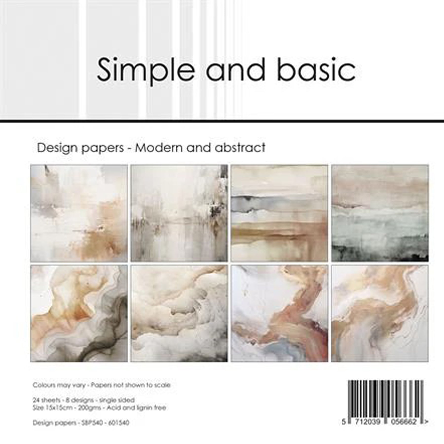 Paper Pad 200 g/m2 - 15 cm x 15 cm - Modern and abstract
Inhalt:
• 24 Blatt
• 8 Designs
Spezifikationen:
• 15 cm x 15 cm
• 200 g/m2
• einseitig bedruckt
• säure- und ligninfrei
Dieses Paper Pad ist geeignet für:
• Karten
• Boxen
• 3D-Projekte
• kleine Geschenkboxen & Verpackungen
• Plotten
• Scrapbooking