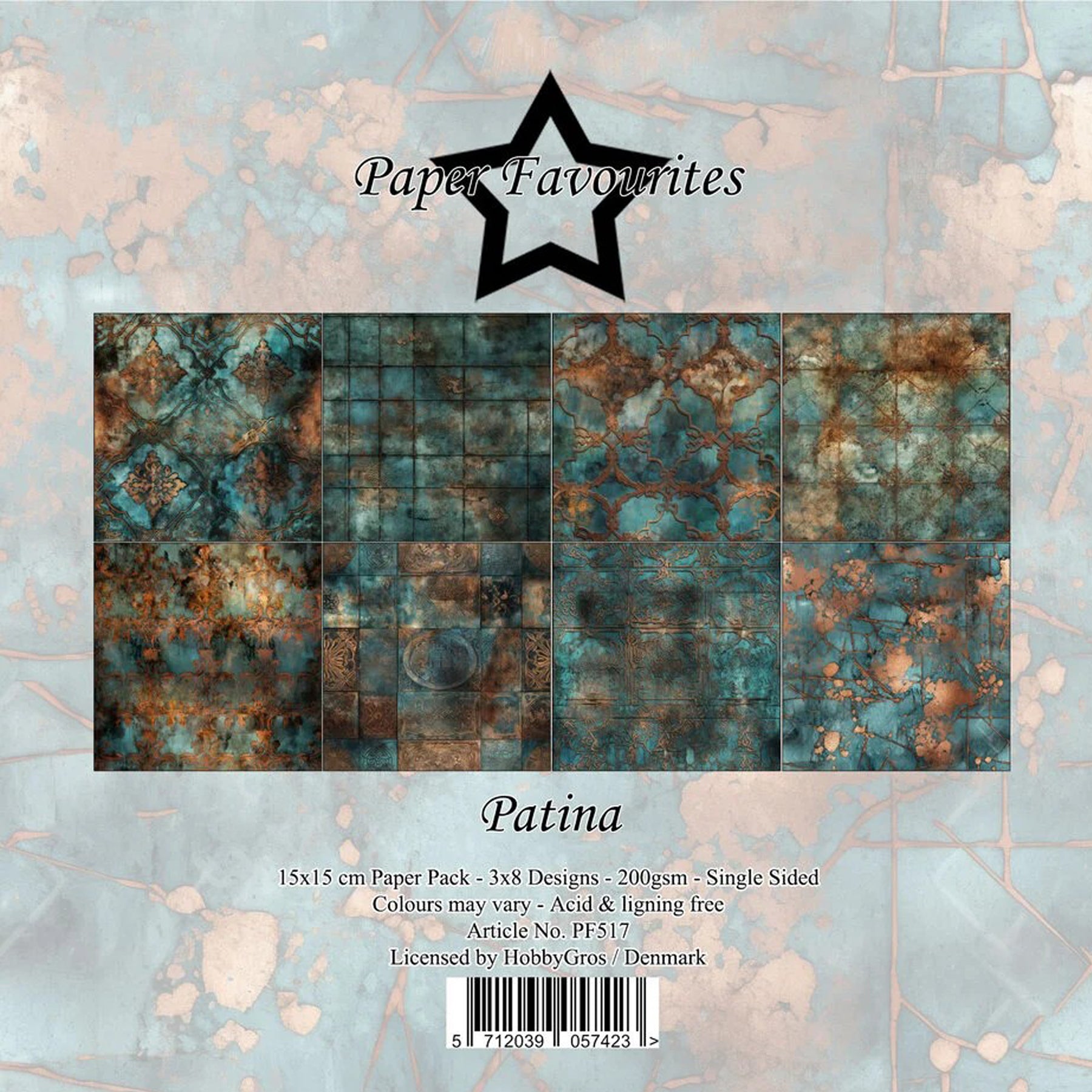 Crealive Paper Pad 200 g/m2 - 6’’ x 6’’ - Patina
Inhalt:
• 24 Bogen
• 8 Designs
Spezifikationen:
• 15 cm x 15 cm
• 200 g/m2
• einseitig bedruckt
• säure- und ligninfrei
Dieses Paper Pad ist geeignet für:
• Karten
• Karten-Verzierungen
• Plotten
• Stanzen
• Prägen
• Scrapbooking
Dieses einseitig bedruckte Designpapier mit wunderbaren Patina Designs ist eine tolle Basis für kreative, spezielle, individuelle Karten, Plotts, Schachteln, Karten-Verzierungen, Geschenkboxen, Scrapbooking und vielem mehr.