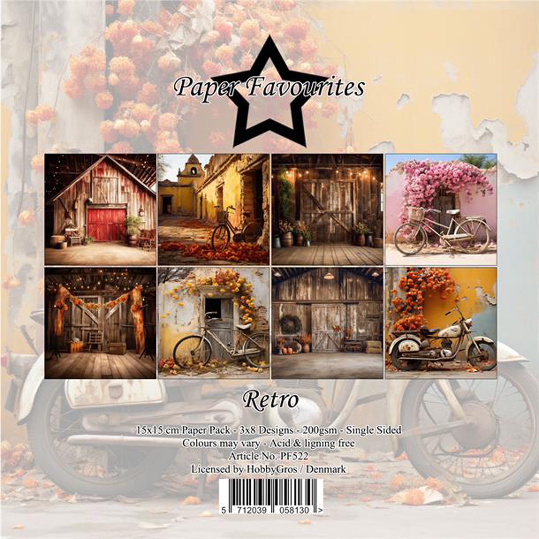Crealive Paper Pad 200 g/m2 - 15 cm x 15 cm - Retro
Inhalt:
• 24 Bogen
• 8 Designs
Spezifikationen:
• 15 cm x 15 cm
• 200 g/m2
• einseitig bedruckt
• säure- und ligninfrei
Dieses Paper Pad ist geeignet für:
• Karten
• Karten-Verzierungen
• Plotten
• Stanzen
• Prägen
• Scrapbooking
Dieses einseitig bedruckte Designpapier im wunderbaren Retro-Look ist eine fabelhafte Basis für kreative, spezielle, individuelle Karten, Plotts, Verzierungen von Geschenktaschen, Schachteln, Karten, Geschenkboxen, Scrapbo