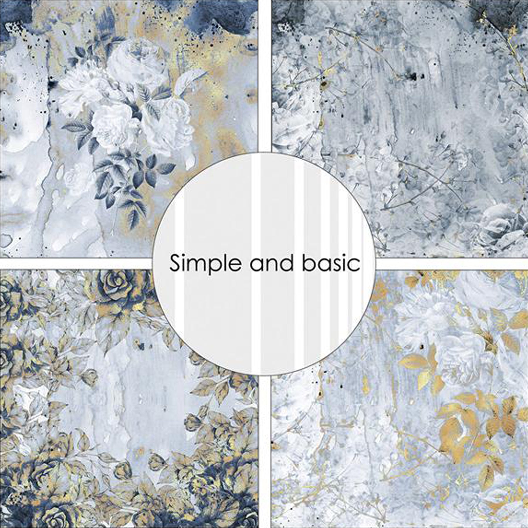 Paper Pad 200 g/m2 - 15 cm x 15 cm - Roses are... frozen blue and gold
Inhalt:
• 24 Blatt
• 8 Designs
Spezifikationen:
• 15 cm x 15 cm
• 200 g/m2
• einseitig bedruckt
• säure- und ligninfrei
Dieses Paper Pad ist geeignet für:
• Karten
• Boxen
• 3D-Projekte
• kleine Geschenkboxen & Verpackungen
• Plotten
• Scrapbooking