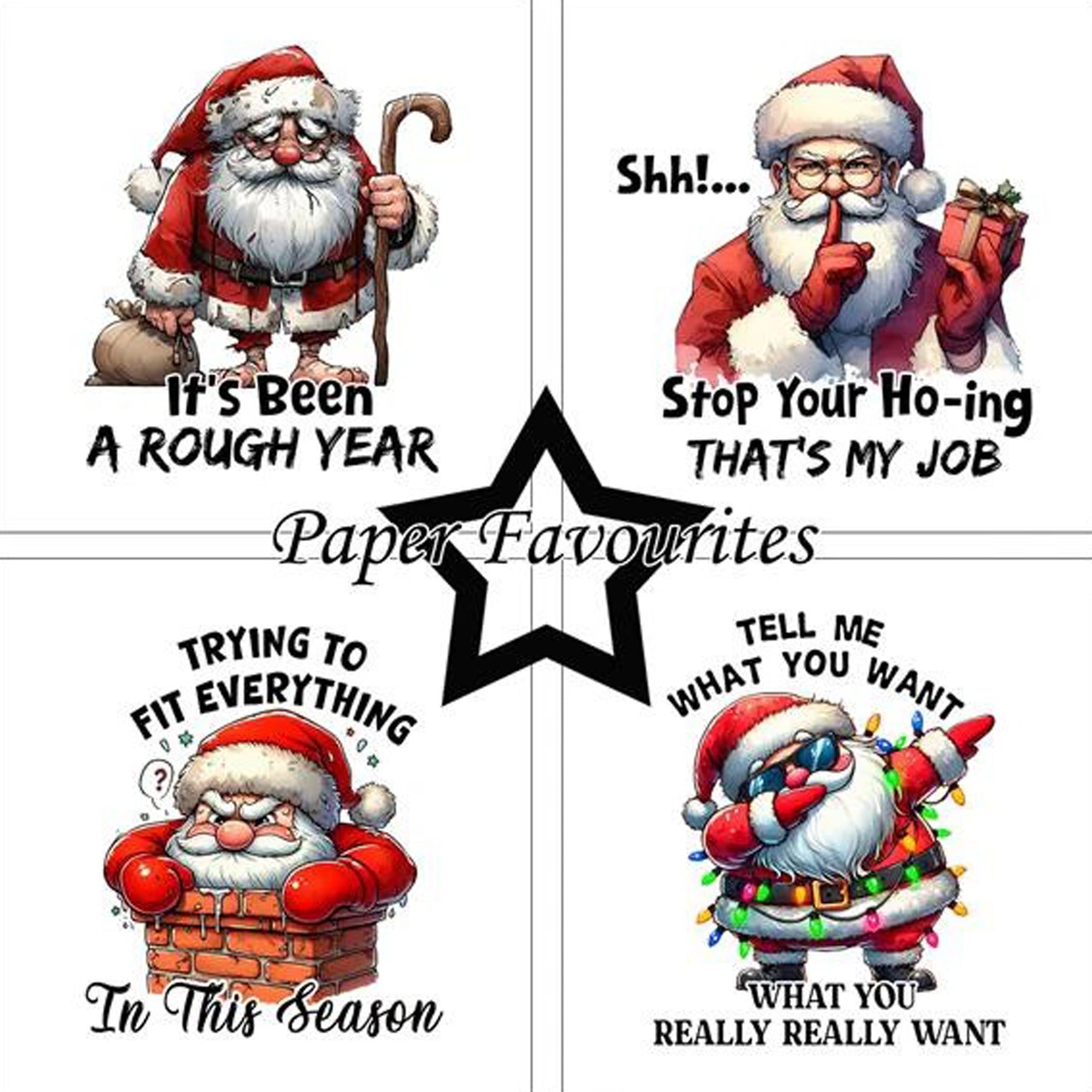 Crealive Paper Pad 200 g/m2 - 15 cm x 15 cm - Sarcastic Santa
Inhalt:
• 24 Bogen
• 8 Designs
Spezifikationen:
• 15 cm x 15 cm
• 200 g/m2
• einseitig bedruckt
• säure- und ligninfrei
Dieses Paper Pad ist geeignet für:
• Karten
• Karten-Verzierungen
• kleine Geschenkboxen & Verpackungen
• Plotten
• Stanzen
• Prägen
• Scrapbooking
• Journaling
• Mixed Media
Dieses einseitig bedruckte Designpapier mit sarkastischen Sprüchen rund um den Weihnachtsmann ist eine lustige Basis für spezielle Karten, Plotts,