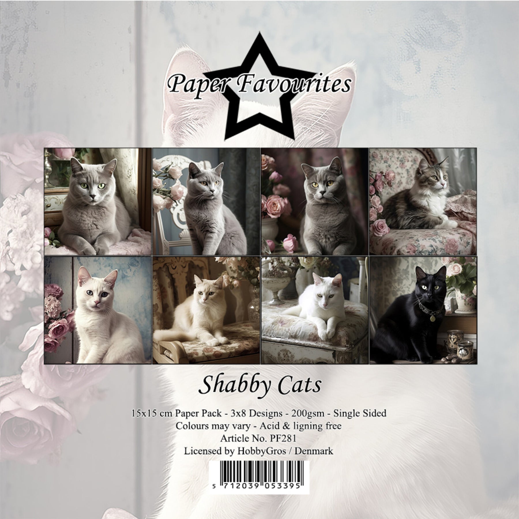 Crealive Paper Pad 200 g/m2 - 6’’ x 6’’ - Shabby Cats
Inhalt:
• 24 Bogen
• 8 Designs
Spezifikationen:
• 6’’ x 6’’ (15 cm x 15 cm)
• 200 g/m2
• einseitig bedruckt
• säure- und ligninfrei
Dieses Paper Pad ist geeignet für:
• Karten
• Karten-Verzierungen
• Plotten
• Stanzen
• Prägen
• Scrapbooking
Dieses einseitig bedruckte Designpapier mit Katzen im Shabby-Style ist eine super Basis für kreative, spezielle, individuelle Karten, Plotts, Schachteln, Karten-Verzierungen, Geschenkboxen, Scrapbooking und vi