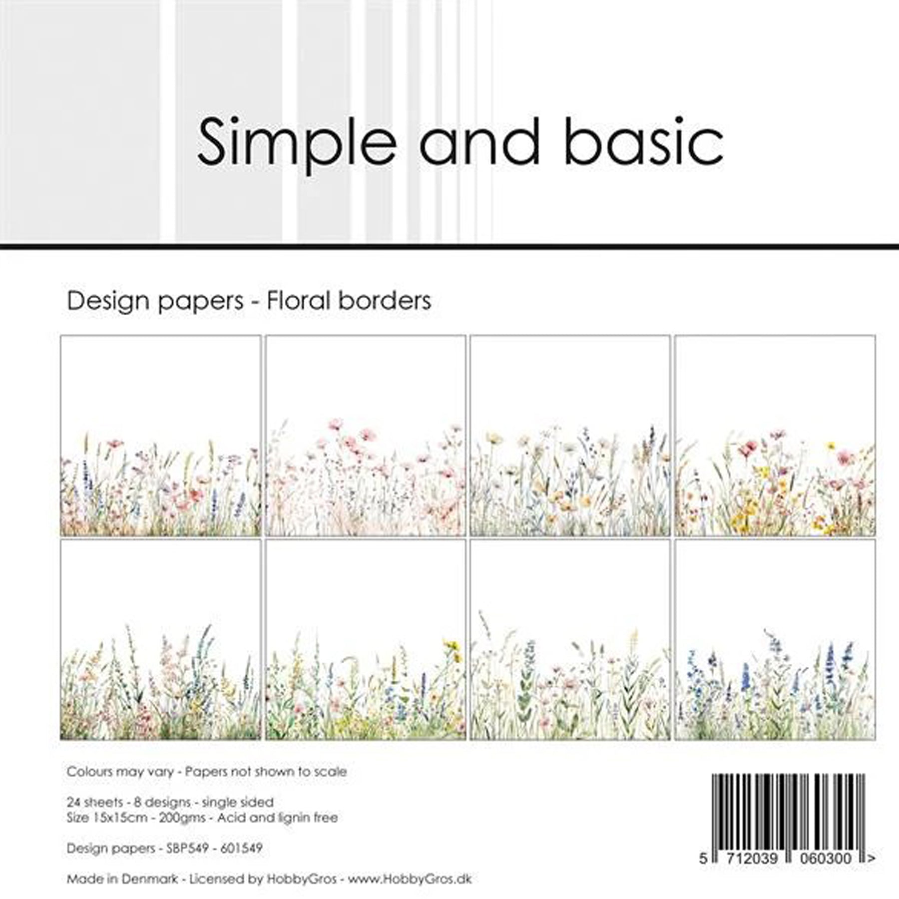 Crealive Paper Pad 200 g/m2 - 15 cm x 15 cm - Floral borders
Inhalt:
• 24 Blatt
• 8 Designs
Spezifikationen:
• 15 cm x 15 cm
• 200 g/m2
• einseitig bedruckt
• säure- und ligninfrei
Dieses Paper Pad ist geeignet für:
• Karten
• Karten-Verzierungen
• kleine Geschenkboxen & Verpackungen
• Plotten
• Stanzen
• Prägen
• Scrapbooking
• Journaling
• Mixed Media
Dieses einseitig bedruckte Designpapier im floralen Look mit bezaubernden Wiesen, ist eine wunderschöne Basis für kreative, spezielle, individuell