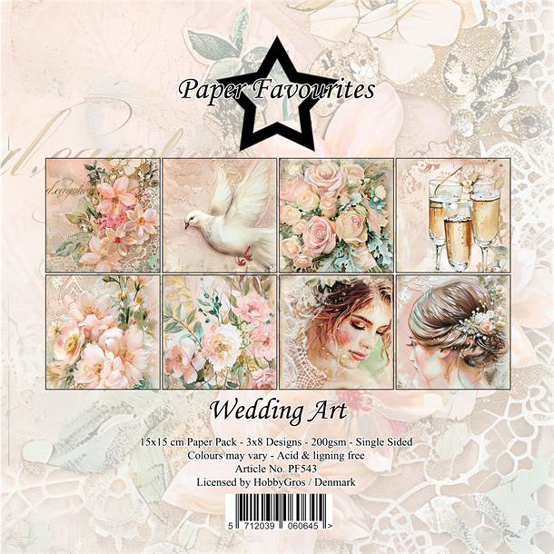 Crealive Paper Pad 200 g/m2 - 15 cm x 15 cm - Wedding Art
Inhalt:
• 24 Bogen
• 8 Designs
Spezifikationen:
• 15 cm x 15 cm
• 200 g/m2
• einseitig bedruckt
• säure- und ligninfrei
Dieses Paper Pad ist geeignet für:
• Karten
• Karten-Verzierungen
• kleine Geschenkboxen & Verpackungen
• Plotten
• Stanzen
• Prägen
• Scrapbooking
• Journaling
• Mixed Media
Dieses einseitig bedruckte Designpapier mit romantischen Hochzeits-Motiven ist eine zauberhafte Basis für kreative, spezielle, individuelle Karten, Plo