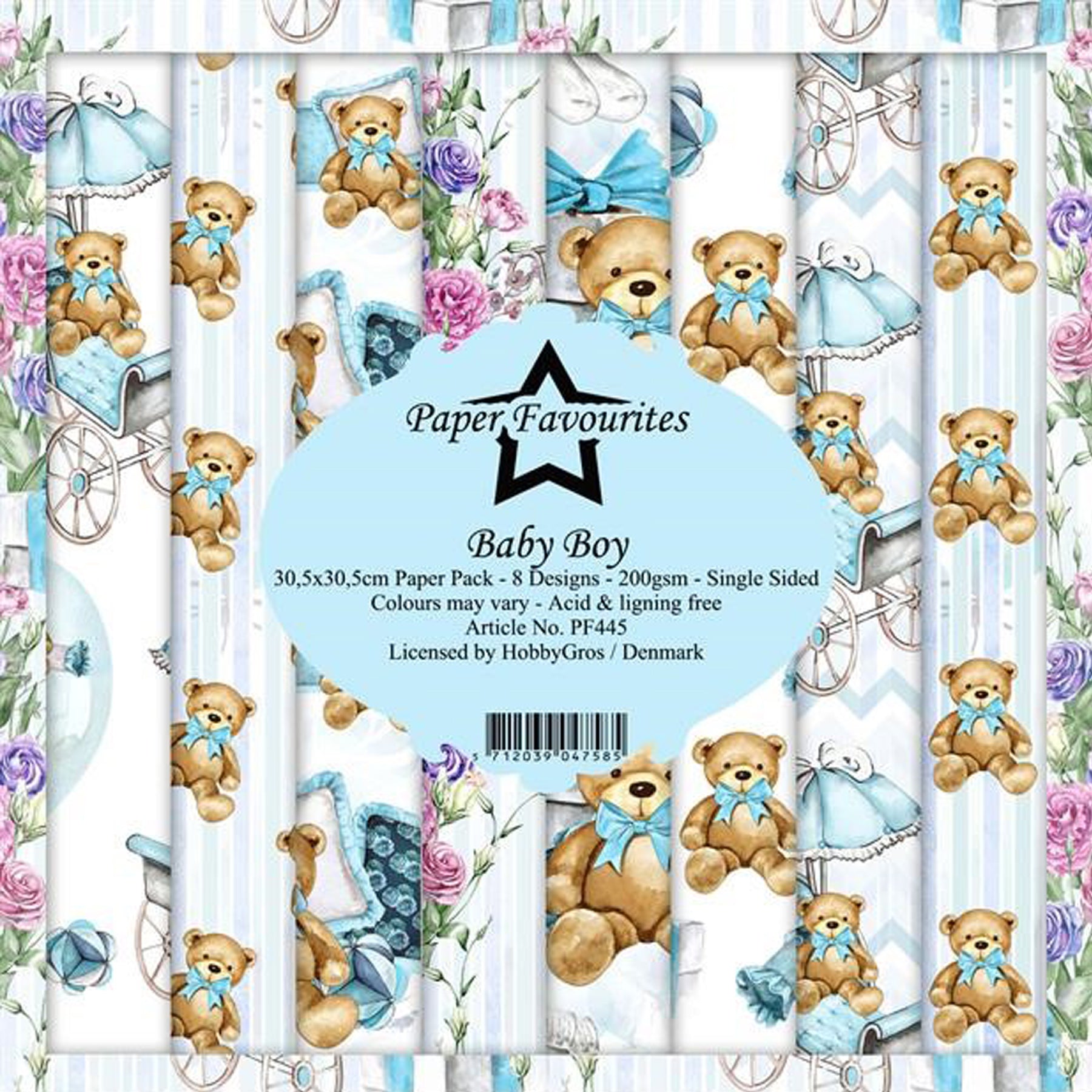 Crealive Paper Pad 200 g/m2 - 12’’ x 12’’ - Baby Boy
Inhalt:
• 8 Blatt
• 8 Designs
Spezifikationen:
• 12’’ x 12’’ (30.5 cm x 30.5 cm)
• 200 g/m2
• einseitig bedruckt
• säure- und ligninfrei
Dieses Paper Pad ist geeignet für:
• Karten
• Boxen
• 3D-Projekte
• Geschenkboxen & Verpackungen
• Plotten
• Scrapbooking
• Basteln mit Kindern