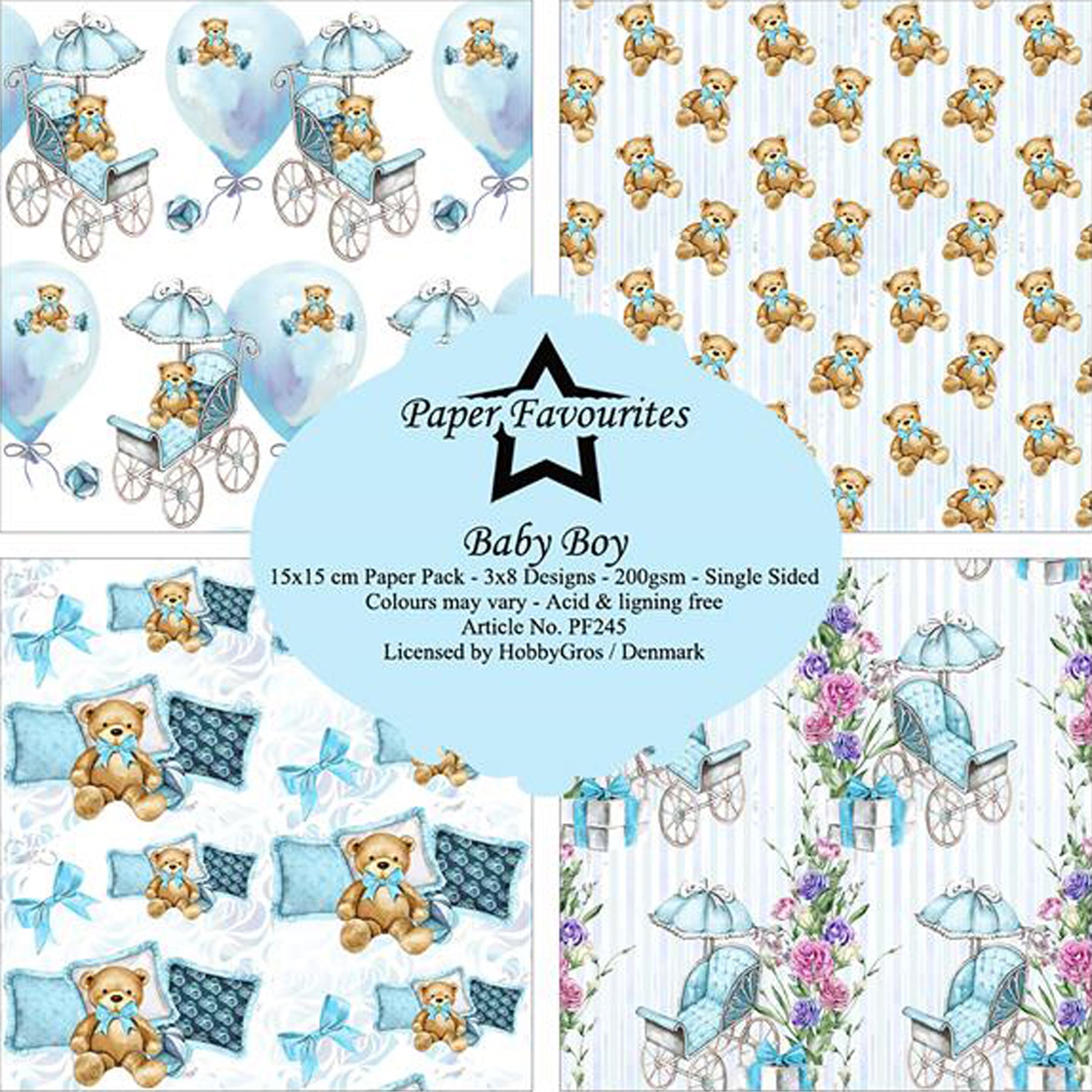 Crealive Paper Pad 200 g/m2 - 12’’ x 12’’ - Baby Boy
Inhalt:
• 8 Blatt
• 8 Designs
Spezifikationen:
• 12’’ x 12’’ (30.5 cm x 30.5 cm)
• 200 g/m2
• einseitig bedruckt
• säure- und ligninfrei
Dieses Paper Pad ist geeignet für:
• Karten
• Boxen
• 3D-Projekte
• Geschenkboxen & Verpackungen
• Plotten
• Scrapbooking
• Basteln mit Kindern