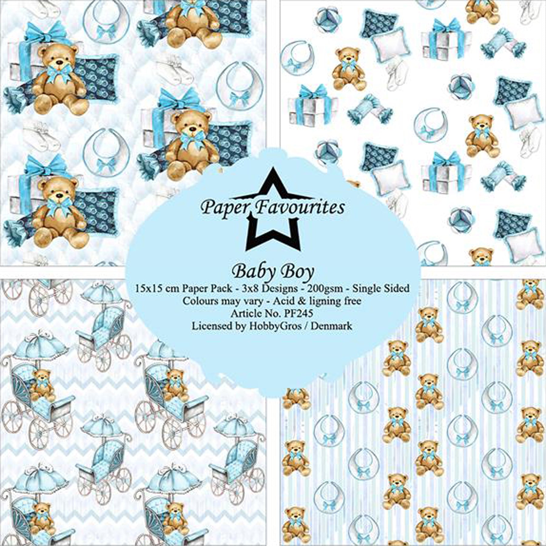 Crealive Paper Pad 200 g/m2 - 12’’ x 12’’ - Baby Boy
Inhalt:
• 8 Blatt
• 8 Designs
Spezifikationen:
• 12’’ x 12’’ (30.5 cm x 30.5 cm)
• 200 g/m2
• einseitig bedruckt
• säure- und ligninfrei
Dieses Paper Pad ist geeignet für:
• Karten
• Boxen
• 3D-Projekte
• Geschenkboxen & Verpackungen
• Plotten
• Scrapbooking
• Basteln mit Kindern