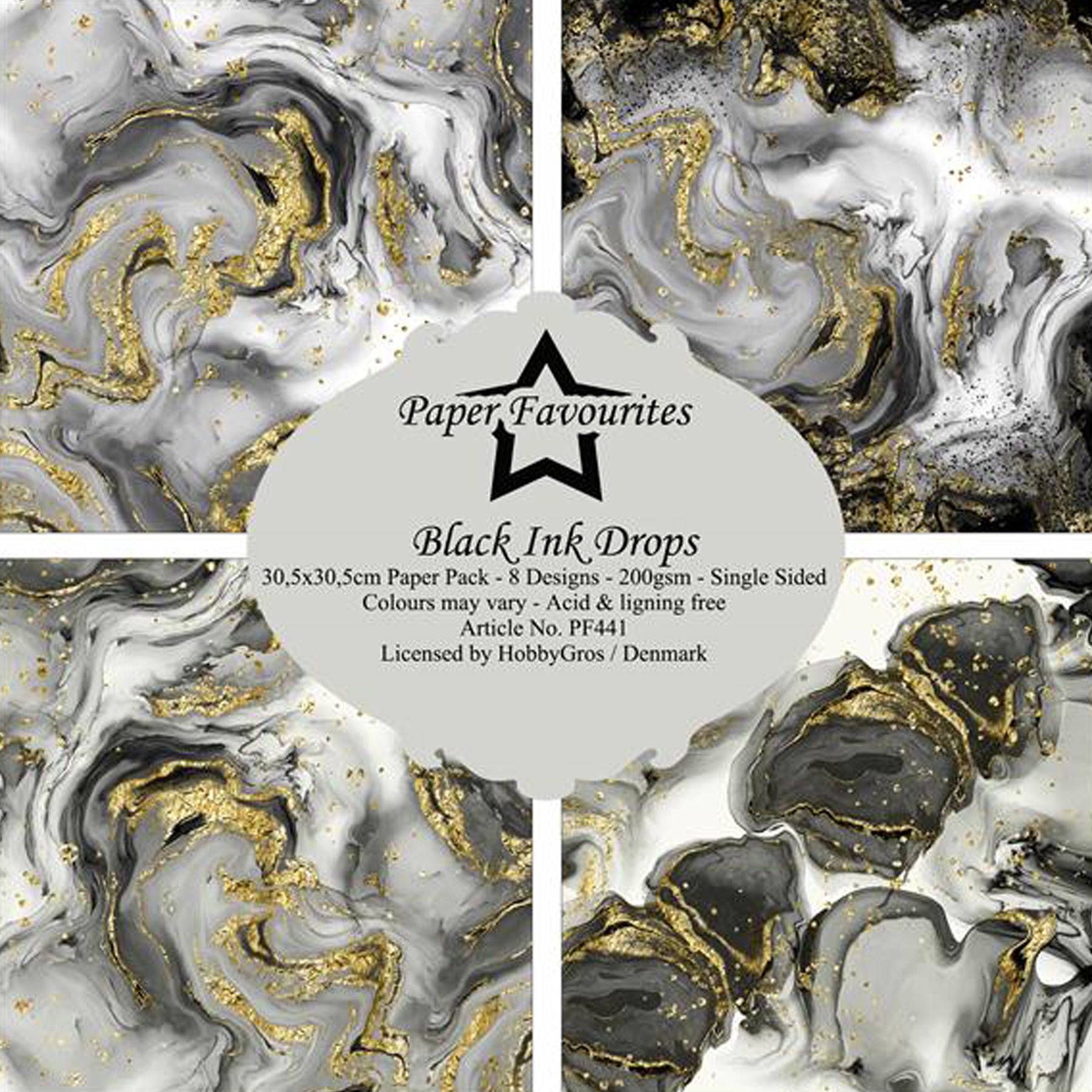 Crealive Paper Pad 200 g/m2 - 12’’ x 12’’ - Black Ink Drops
Inhalt:
• 8 Blatt
• 8 Designs
Spezifikationen:
• 12’’ x 12’’ (30.5 cm x 30.5 cm)
• 200 g/m2
• einseitig bedruckt
• säure- und ligninfrei
Dieses Paper Pad ist geeignet für:
• Karten
• Boxen
• 3D-Projekte
• Geschenkboxen & Verpackungen
• Plotten
• Scrapbooking
• Basteln mit Kindern