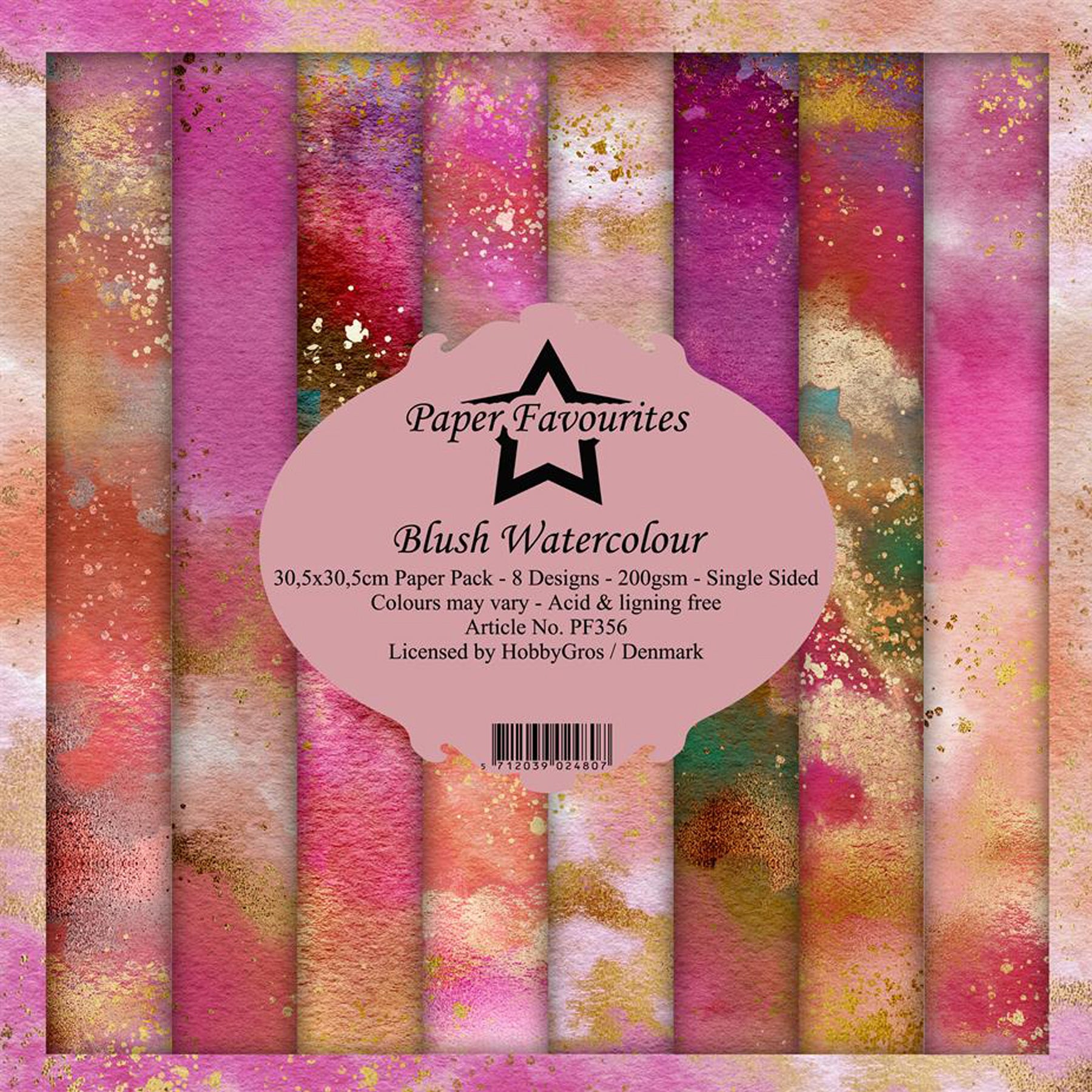 Crealive Paper Pad 200 g/m2 - 12’’ x 12’’ - Blush Watercolour Inhalt: 8 Blatt 8 Designs Spezifikationen: 12’’ x 12’’ (30.5 cm x 30.5 cm) 200 g/m2 einseitig bedruckt säure- und ligninfrei Dieses Paper Pad ist geeignet für: Karten Boxen 3D-Projekte Geschenkboxen & Verpackungen Plotten Scrapbooking