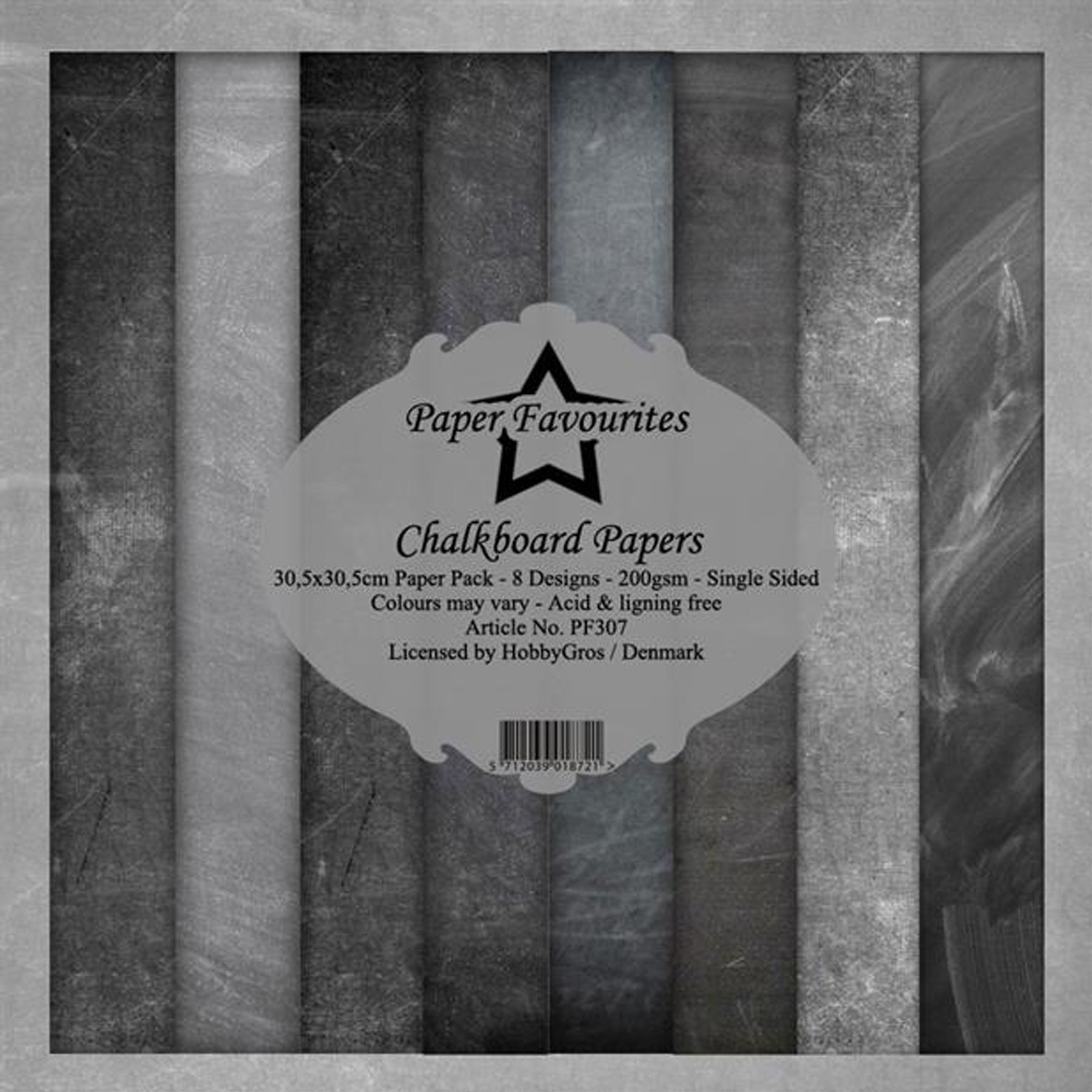 Paper Pad 200 g/m2 - 12’’ x 12’’ - Chalkboard Papers Inhalt: 8 Blatt 8 Designs Spezifikationen: 12’’ x 12’’ (30.5 cm x 30.5 cm) 200 g/m2 einseitig bedruckt säure- und ligninfrei Dieses Paper Pad ist geeignet für: Karten Boxen 3D-Projekte Geschenkboxen & Verpackungen Plotten Scrapbooking