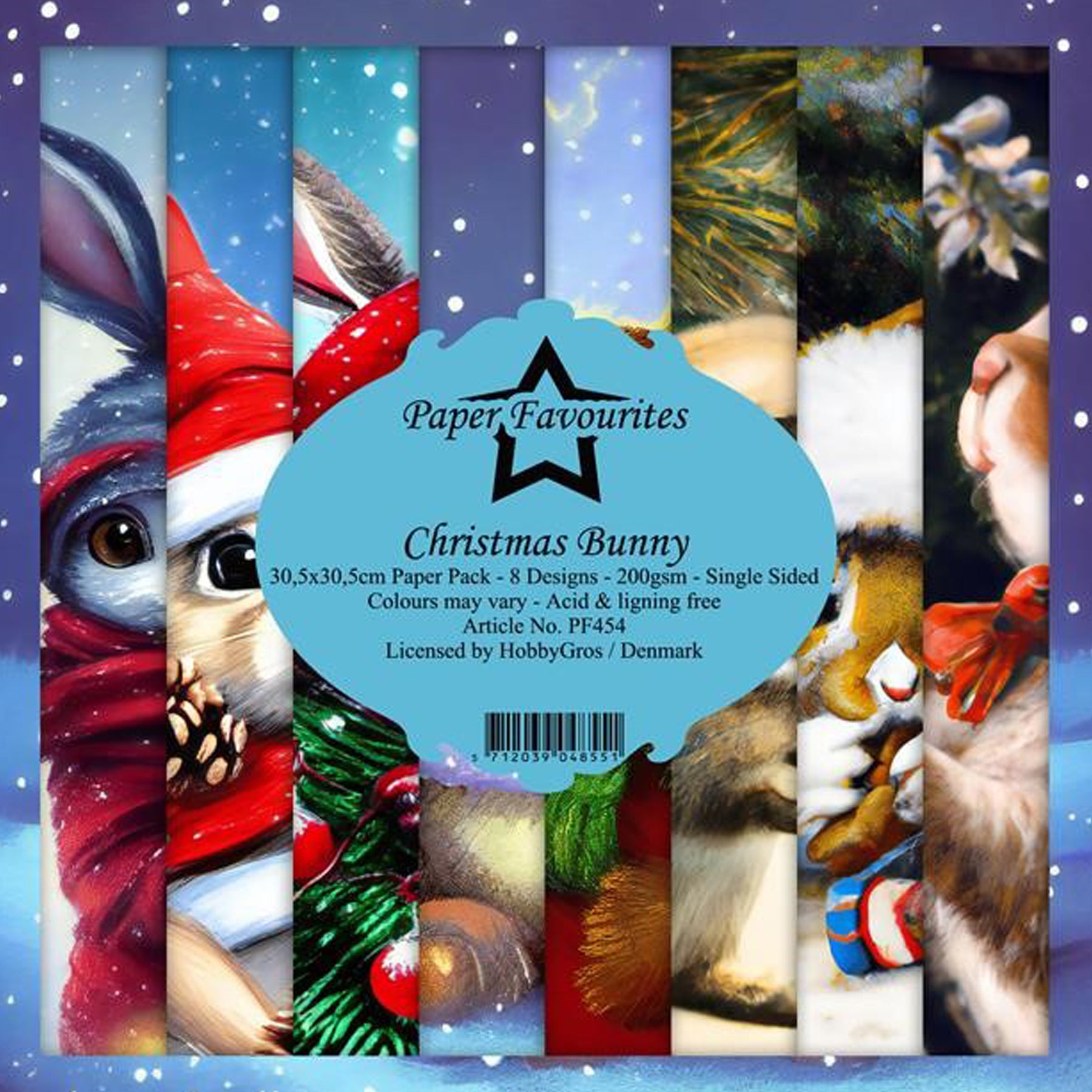 Crealive Paper Pad 200 g/m2 - 12’’ x 12’’ - Christmas Bunny
Inhalt:
• 8 Blatt
• 8 Designs
Spezifikationen:
• 12’’ x 12’’ (30.5 cm x 30.5 cm)
• 200 g/m2
• einseitig bedruckt
• säure- und ligninfrei
Dieses Paper Pad ist geeignet für:
• Karten
• Boxen
• 3D-Projekte
• Geschenkboxen & Verpackungen
• Plotten
• Scrapbooking
• Basteln mit Kindern