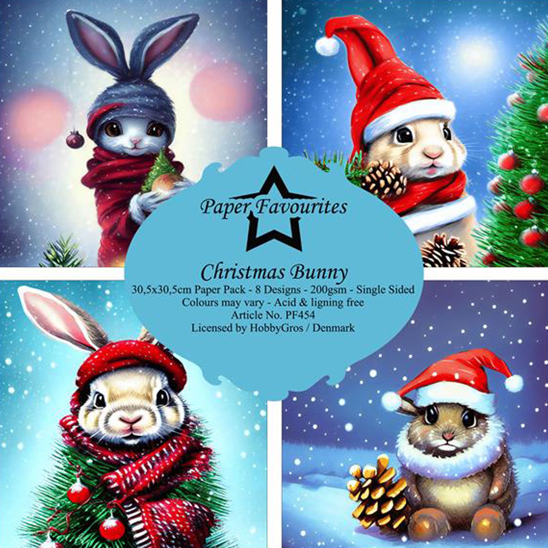 Crealive Paper Pad 200 g/m2 - 12’’ x 12’’ - Christmas Bunny
Inhalt:
• 8 Blatt
• 8 Designs
Spezifikationen:
• 12’’ x 12’’ (30.5 cm x 30.5 cm)
• 200 g/m2
• einseitig bedruckt
• säure- und ligninfrei
Dieses Paper Pad ist geeignet für:
• Karten
• Boxen
• 3D-Projekte
• Geschenkboxen & Verpackungen
• Plotten
• Scrapbooking
• Basteln mit Kindern