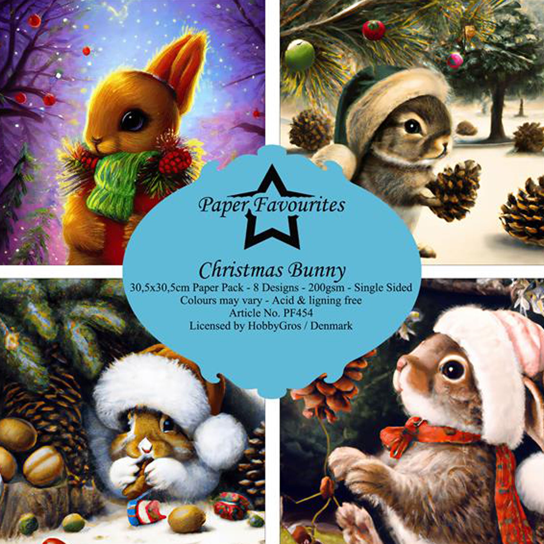 Crealive Paper Pad 200 g/m2 - 12’’ x 12’’ - Christmas Bunny
Inhalt:
• 8 Blatt
• 8 Designs
Spezifikationen:
• 12’’ x 12’’ (30.5 cm x 30.5 cm)
• 200 g/m2
• einseitig bedruckt
• säure- und ligninfrei
Dieses Paper Pad ist geeignet für:
• Karten
• Boxen
• 3D-Projekte
• Geschenkboxen & Verpackungen
• Plotten
• Scrapbooking
• Basteln mit Kindern