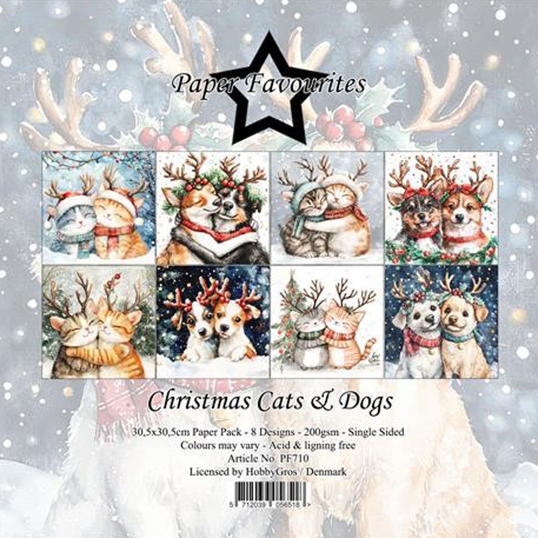 Crealive Paper Pad 200 g/m2 - 12’’ x 12’’ - Christmas Cats & Dogs
Inhalt:
• 8 Blatt
• 8 Designs
Spezifikationen:
• 12’’ x 12’’ (30.5 cm x 30.5 cm)
• 200 g/m2
• einseitig bedruckt
• säure- und ligninfrei
Dieses Paper Pad ist geeignet für:
• Karten
• Boxen
• 3D-Projekte
• Geschenkboxen & Verpackungen
• Plotten
• Scrapbooking
• Basteln mit Kindern