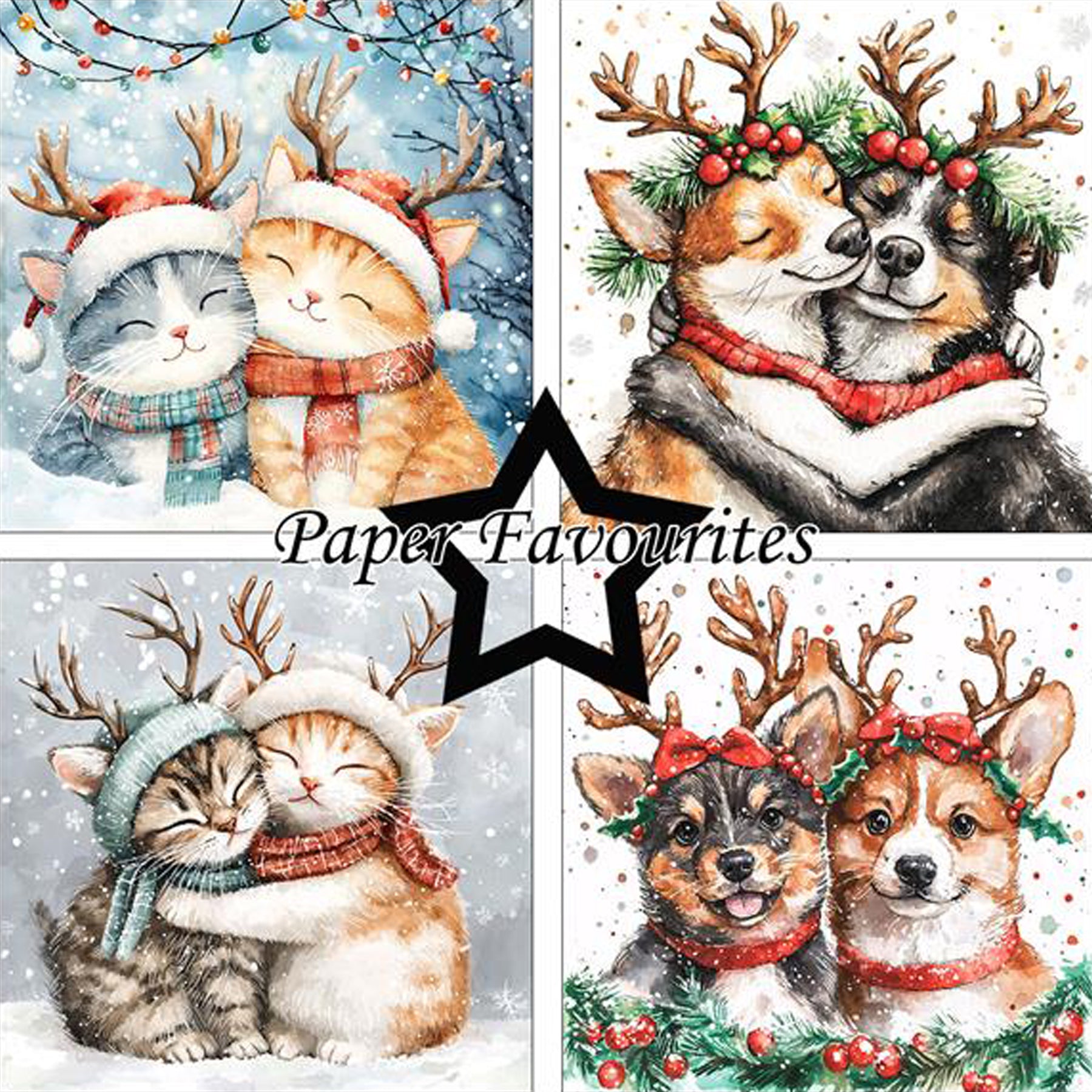 Crealive Paper Pad 200 g/m2 - 12’’ x 12’’ - Christmas Cats & Dogs
Inhalt:
• 8 Blatt
• 8 Designs
Spezifikationen:
• 12’’ x 12’’ (30.5 cm x 30.5 cm)
• 200 g/m2
• einseitig bedruckt
• säure- und ligninfrei
Dieses Paper Pad ist geeignet für:
• Karten
• Boxen
• 3D-Projekte
• Geschenkboxen & Verpackungen
• Plotten
• Scrapbooking
• Basteln mit Kindern
