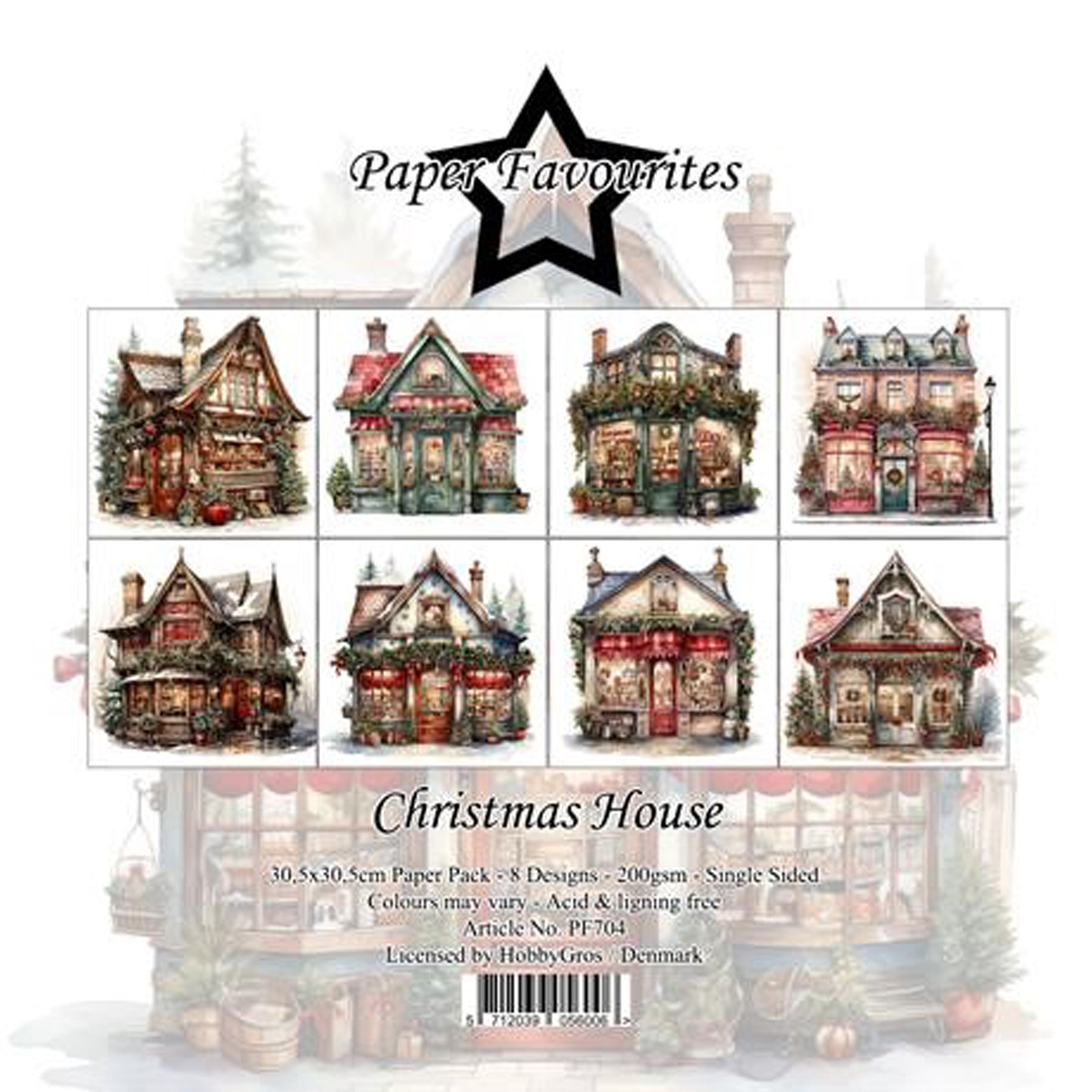 Crealive Paper Pad 200 g/m2 - 12’’ x 12’’ - Christmas House
Inhalt:
• 8 Blatt
• 8 Designs
Spezifikationen:
• 12’’ x 12’’ (30.5 cm x 30.5 cm)
• 200 g/m2
• einseitig bedruckt
• säure- und ligninfrei
Dieses Paper Pad ist geeignet für:
• Karten
• Boxen
• 3D-Projekte
• Geschenkboxen & Verpackungen
• Plotten
• Scrapbooking
• Basteln mit Kindern