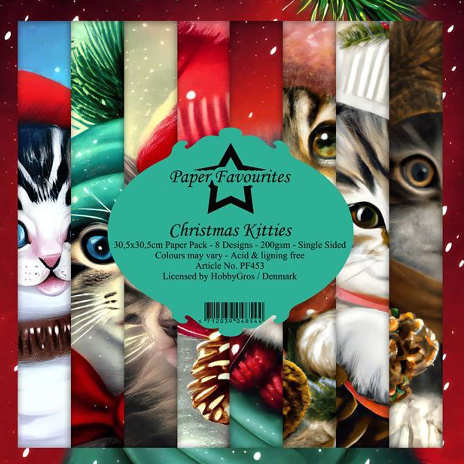 Crealive Paper Pad 200 g/m2 - 12’’ x 12’’ - Christmas Kitties
Inhalt:
• 8 Blatt
• 8 Designs
Spezifikationen:
• 12’’ x 12’’ (30.5 cm x 30.5 cm)
• 200 g/m2
• einseitig bedruckt
• säure- und ligninfrei
Dieses Paper Pad ist geeignet für:
• Karten
• Boxen
• 3D-Projekte
• Geschenkboxen & Verpackungen
• Plotten
• Scrapbooking
• Basteln mit Kindern