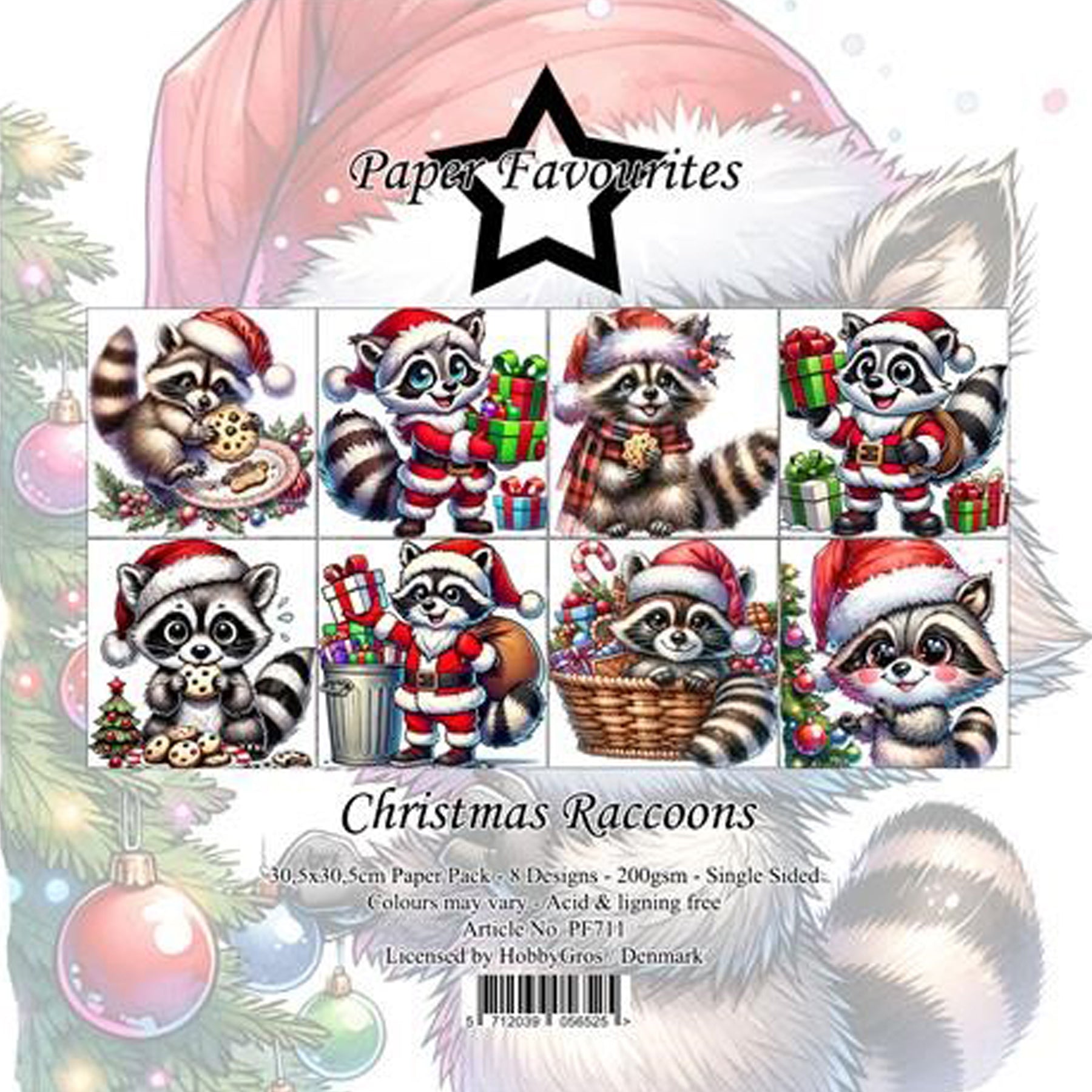 Crealive Paper Pad 200 g/m2 - 12’’ x 12’’ - Christmas Raccoons
Inhalt:
• 8 Blatt
• 8 Designs
Spezifikationen:
• 12’’ x 12’’ (30.5 cm x 30.5 cm)
• 200 g/m2
• einseitig bedruckt
• säure- und ligninfrei
Dieses Paper Pad ist geeignet für:
• Karten
• Boxen
• 3D-Projekte
• Geschenkboxen & Verpackungen
• Plotten
• Scrapbooking
• Basteln mit Kindern