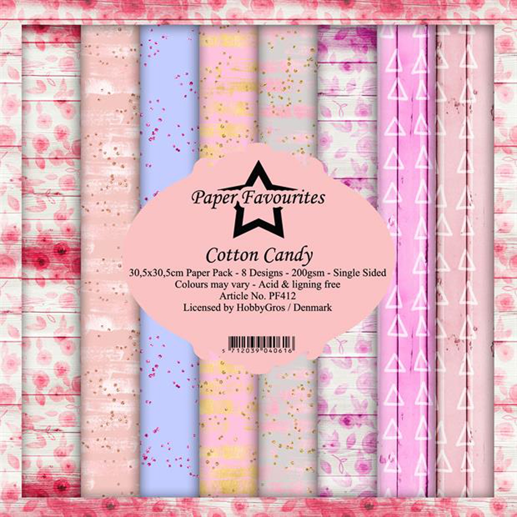 Crealive Paper Pad 200 g/m2 - 12’’ x 12’’ - Cotton Candy Inhalt: 8 Blatt 8 Designs Spezifikationen: 12’’ x 12’’ (30.5 cm x 30.5 cm) 200 g/m2 einseitig bedruckt säure- und ligninfrei Dieses Paper Pad ist geeignet für: Karten Boxen 3D-Projekte Geschenkboxen & Verpackungen Plotten Scrapbooking Dieses einseitig bedruckte Designpapier ist eine süsse Basis für kreative, spezielle, individuelle Karten, Plotts, Schachteln