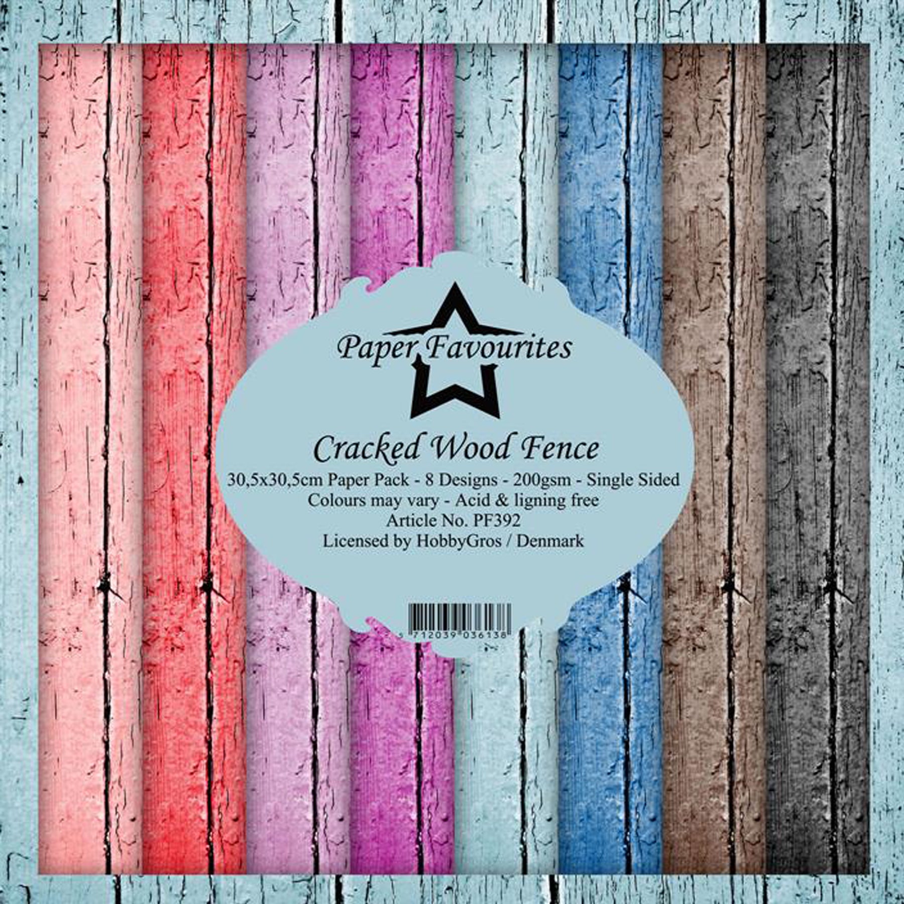 Crealive Paper Pad 200 g/m2 - 12’’ x 12’’ - Cracked Wood Fence Inhalt: 8 Blatt 8 Designs Spezifikationen: 12’’ x 12’’ (30.5 cm x 30.5 cm) 200 g/m2 einseitig bedruckt säure- und ligninfrei Dieses Paper Pad ist geeignet für: Karten Boxen 3D-Projekte Geschenkboxen & Verpackungen Plotten Scrapbooking